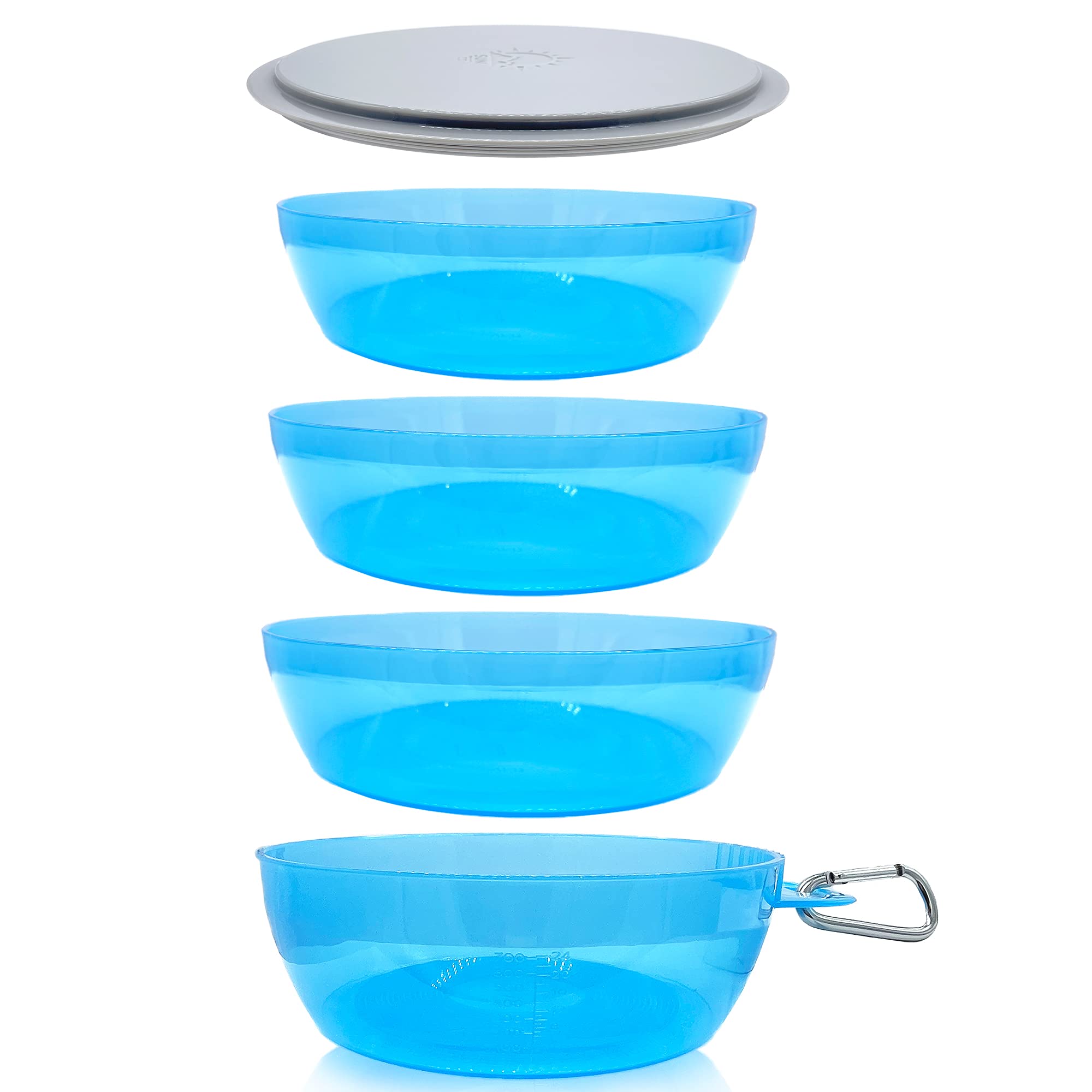 Sun Company Zero Bowls - 4-Pack of Stackable Nesting Bowls for Camping with  Water-Tight Lid, Dishwasher-Safe Space-Saving Travel Mess Kit