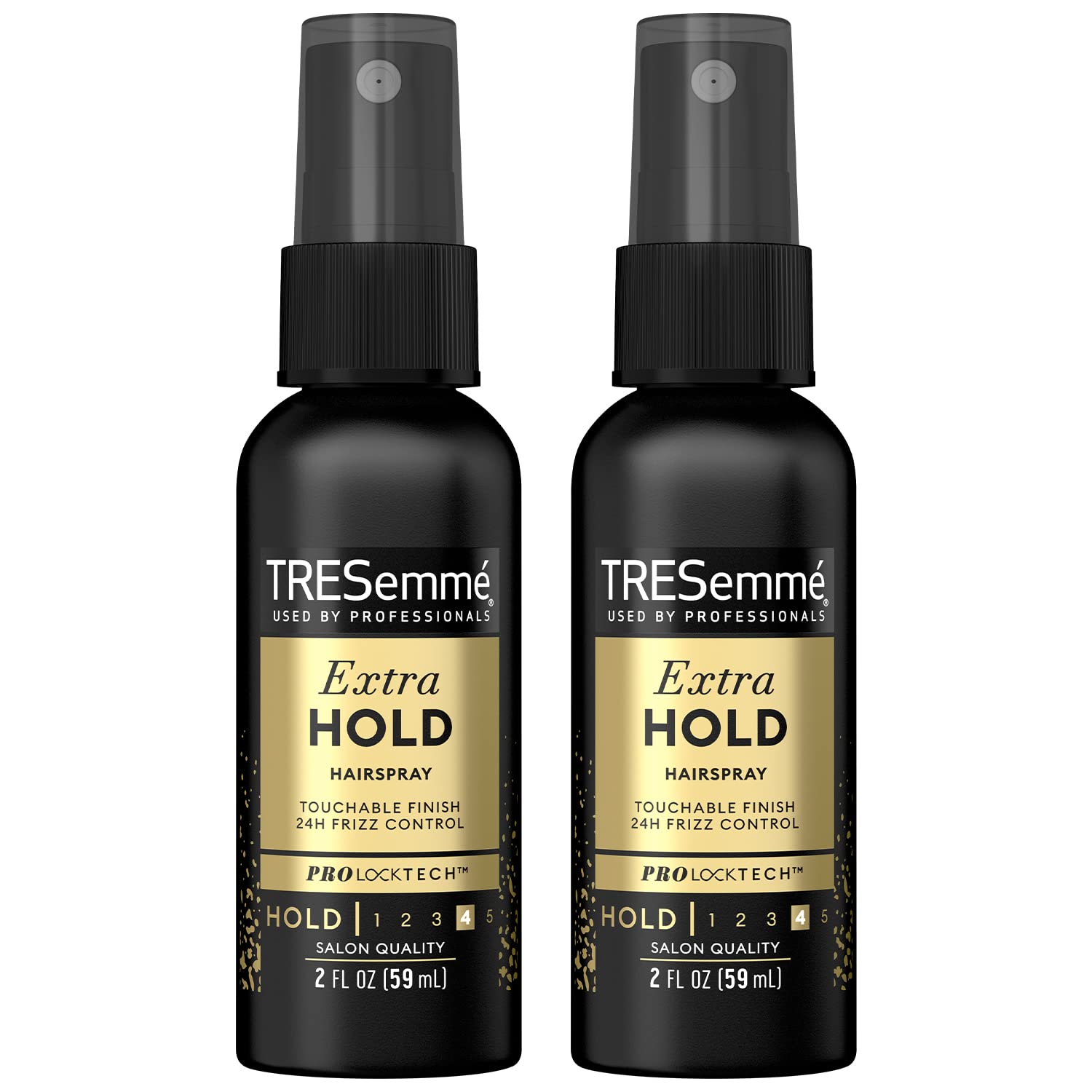 TRESemm Tres Two Spray with Extra Hold Non-Aerosol Hairspray Travel Size  Extra-Firm Control Strong Hold with Touchable Feel Humidity Resistant Frizz  Control 2 pk 2 oz Bottles