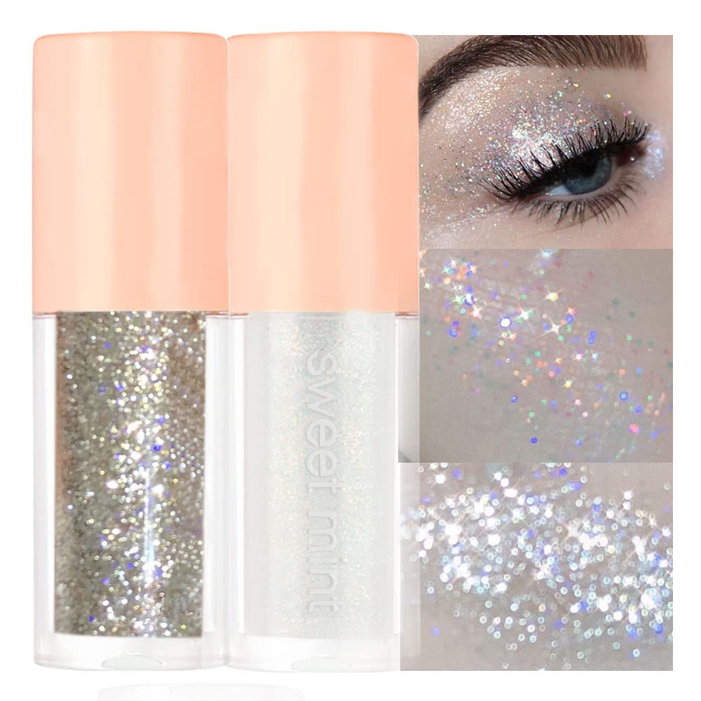 Glitter Liquid Eyeshadow Glitter Eye Makeup Galaxy Liquid Eyeshadow Korean  Makeup, Pigmented, Long Lasting, Quick Drying, Loose Glitter Glue for