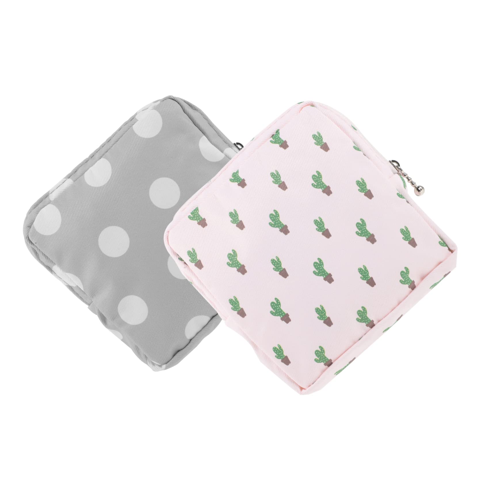 Lurrose 2pcs Napkin Storage Bag Travel Hygiene Bag Makeup Storage Organizer  Zip Wallet Change Cash Trave Menstrual Pad Bag Small Period Bag Polyester  Cotton Outdoor Tampon Bags Assorted Color 02 13X13X2CM