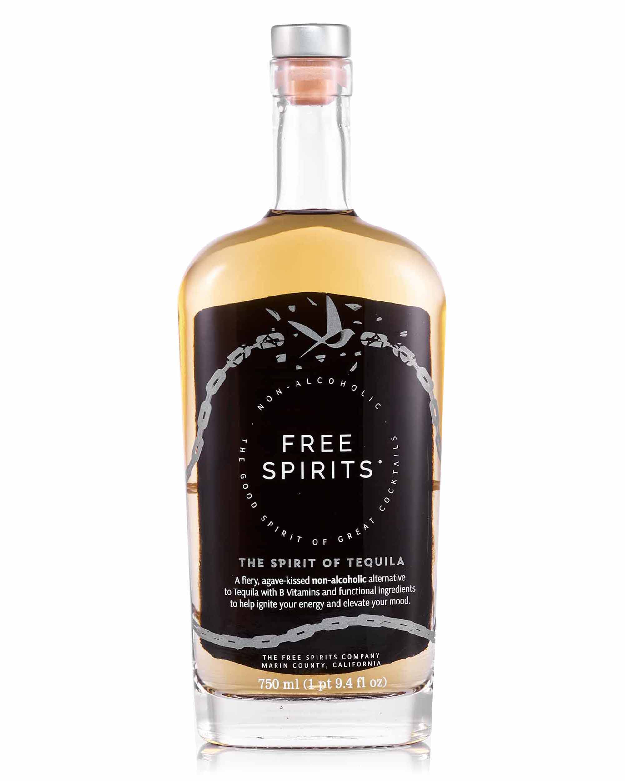 Free Spirits, The Spirit of Tequila, Gold Medal Winning Non-Alcoholic  Spirit for Cocktails, Smoke & Agave Notes, Only 5 Calories, Vegan &  Gluten-Free with Mood Lifting Vitamins