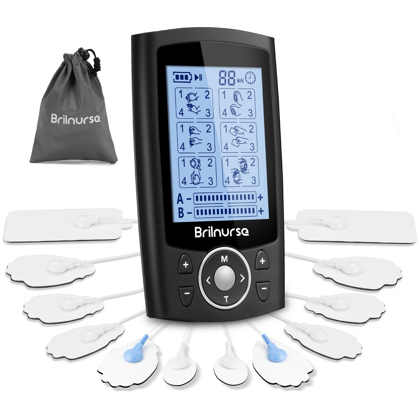 TENS Unit Electronic Massager Snap-On Electrode Pads (20), Small