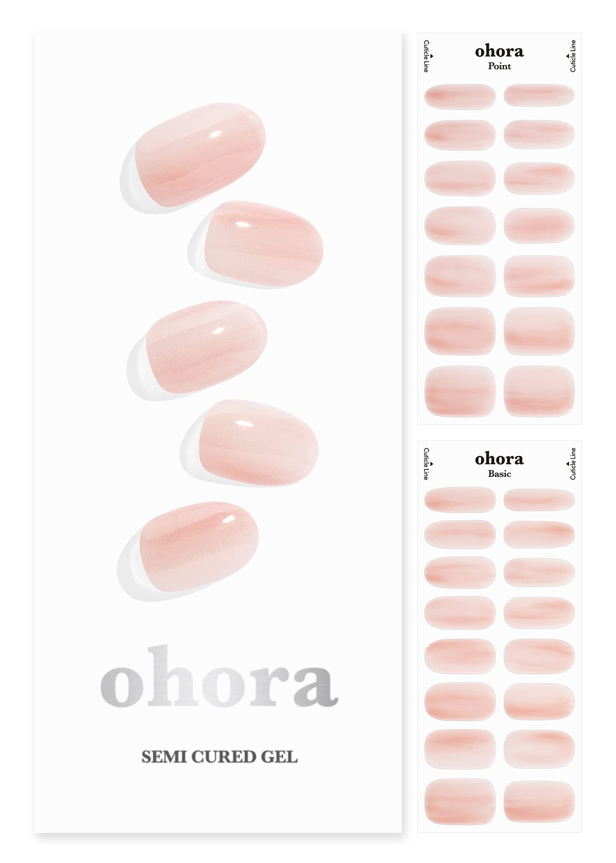 ohora Semi Cured Gel Nail Strips (N Apricot) - Works with Any Nail Lamps  Salon-Quality Long Lasting Easy to Apply & Remove - Includes 2 Prep Pads  Nail File & Wooden Stick