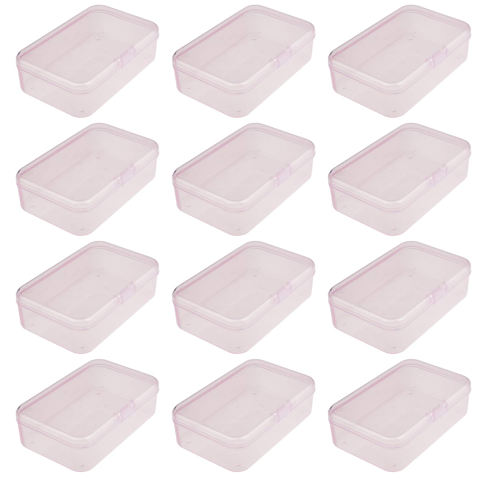 GENEMA Clear Plastic Storage Containers with Hinged Lids for Organizing  Cosmetics Store 