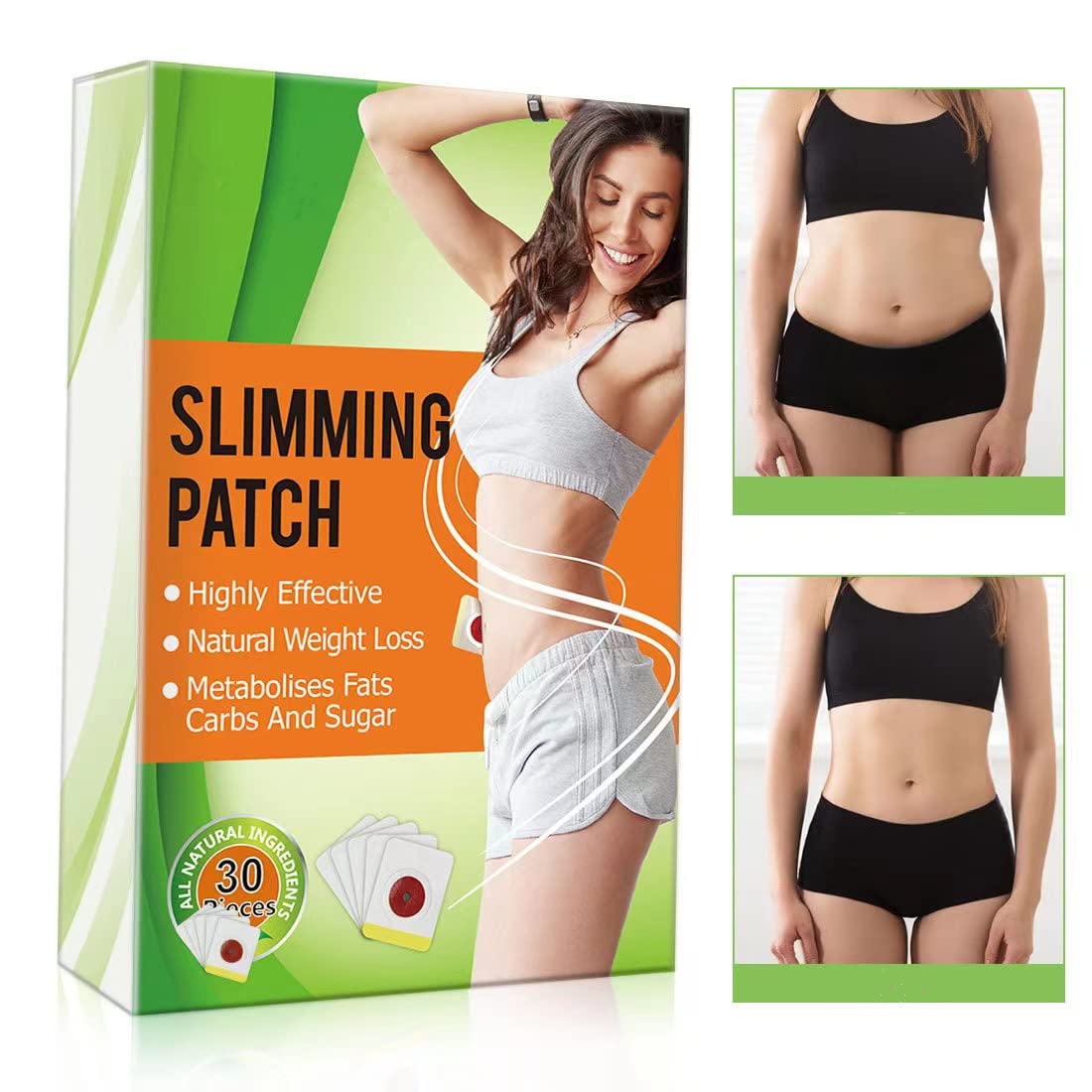 30Pcs Weight Loss Sticker Slim Patch Belly Fat Burner Slimming Tightening  Sticker Buckets Waist Detox Slim Sticker Quick Slimming and Shaping