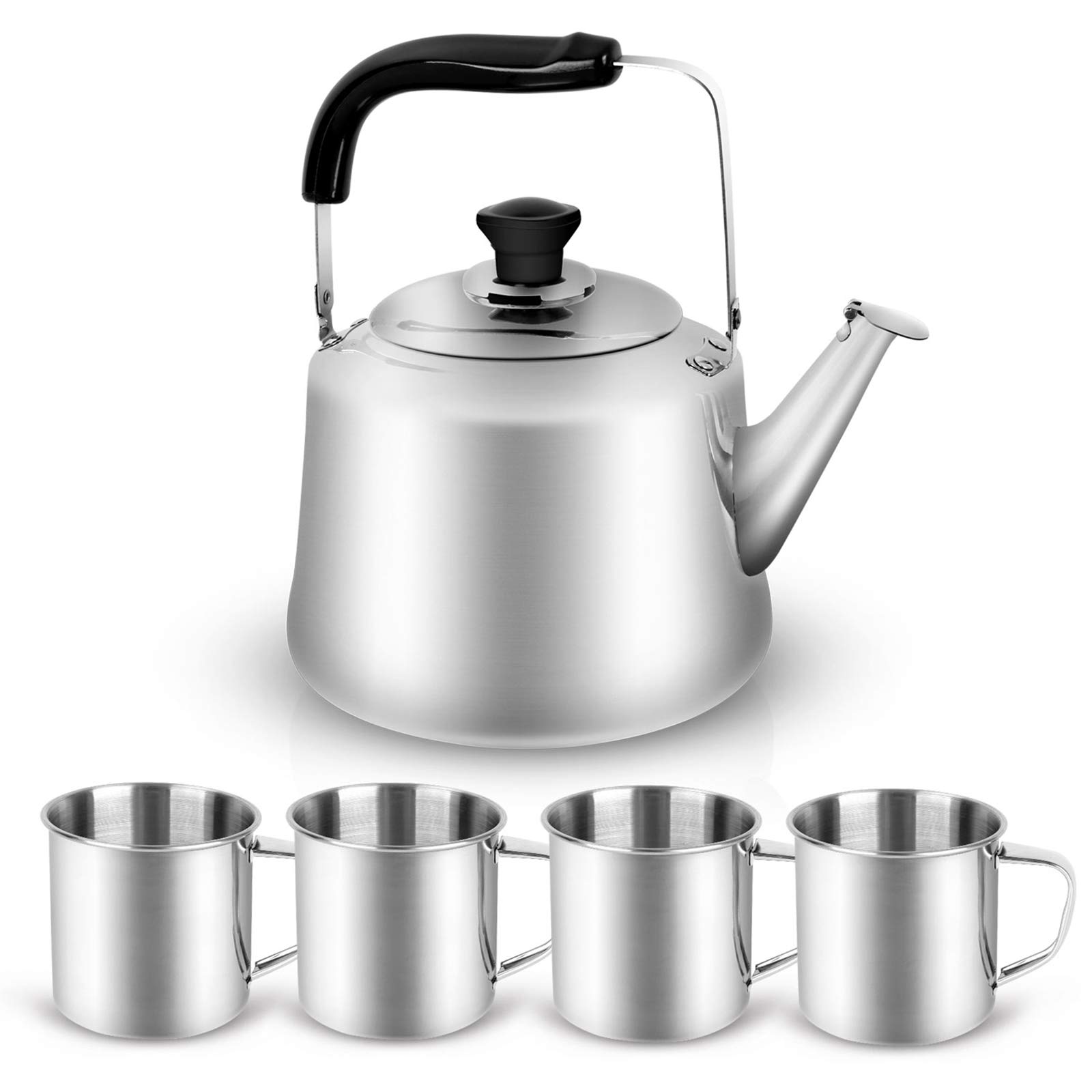 Stainless Steel Camp Fire Kettle, Camping Tea Kettle