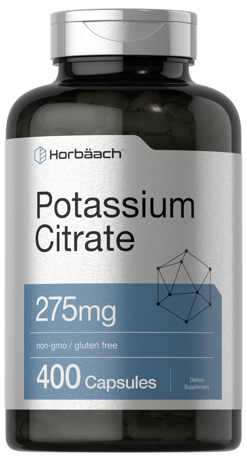 Potassium Citrate Supplement 275 mg 400 Capsules NonGMO, Gluten