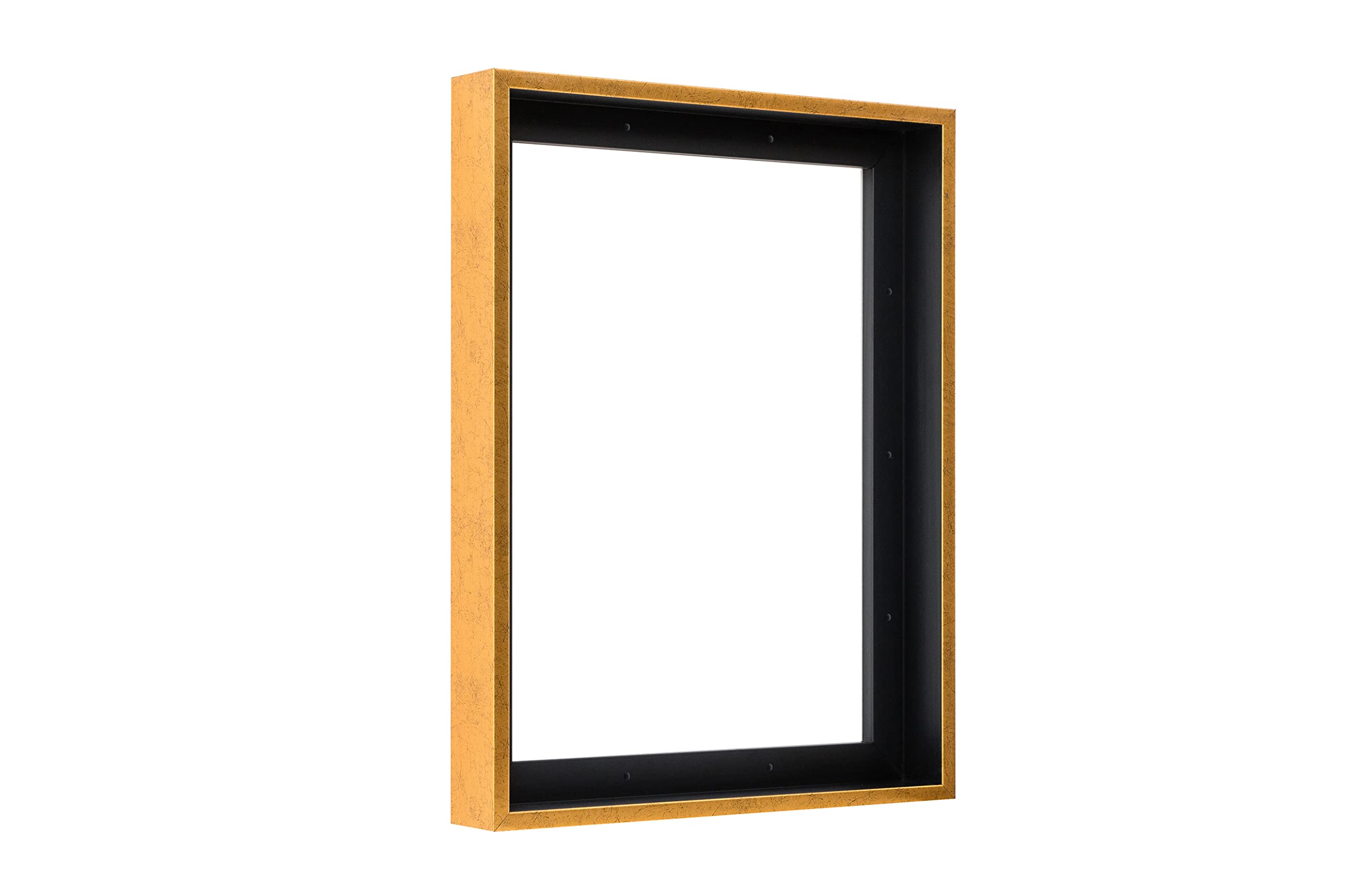 Pixy Canvas 30x30 inch Floater Frame for 1.5 Deep Canvas Paintings, Wood Panels & Stretched Canvas Boards. 4 Colors Available (Rustic Gold, 30 x 30)