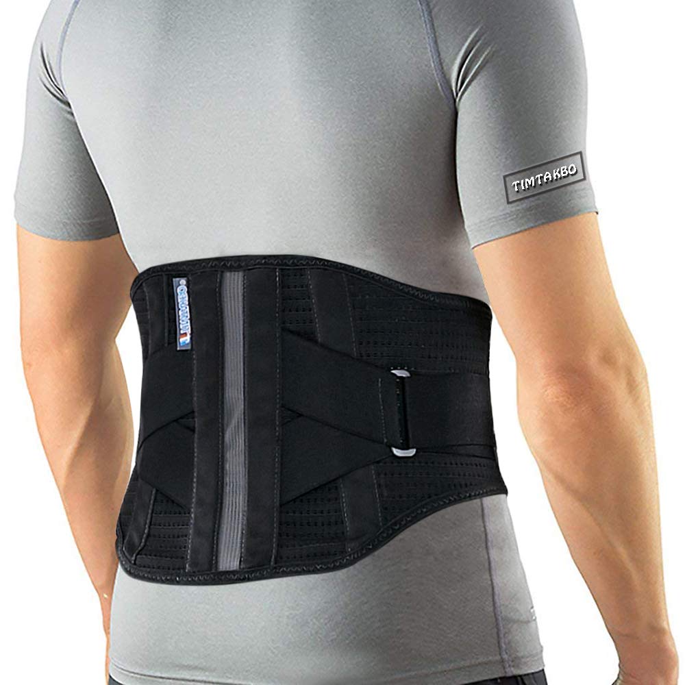 T TIMTAKBO Lower Back Brace W/Removable Lumbar Pad for Men Women Herniated  Disc,Sciatica,Scoliosis,Waist Pain Relief Lumbar Support Belt (Black/Gray