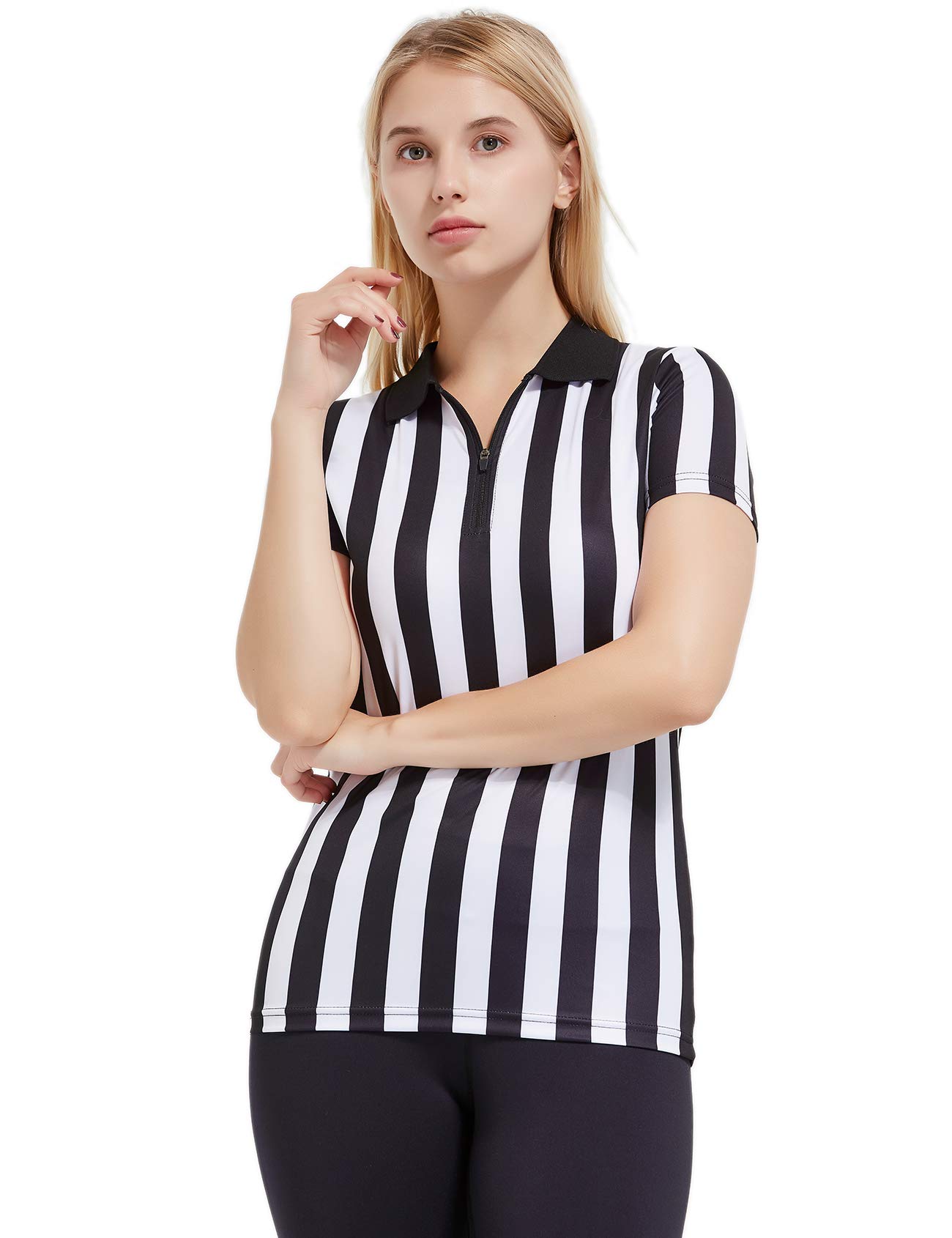 : FitsT4 Referee Hat Black with White Stripes Official