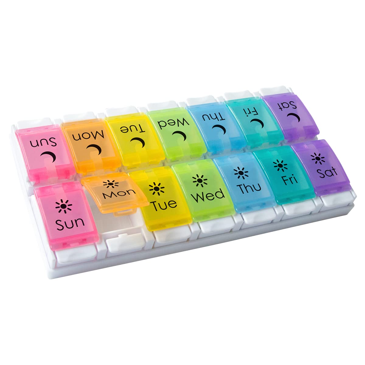 Ezy Dose Weekly (7-Day) Pill Organizer, 4 Times a Day, Large Push Button  Compartments (2XL)