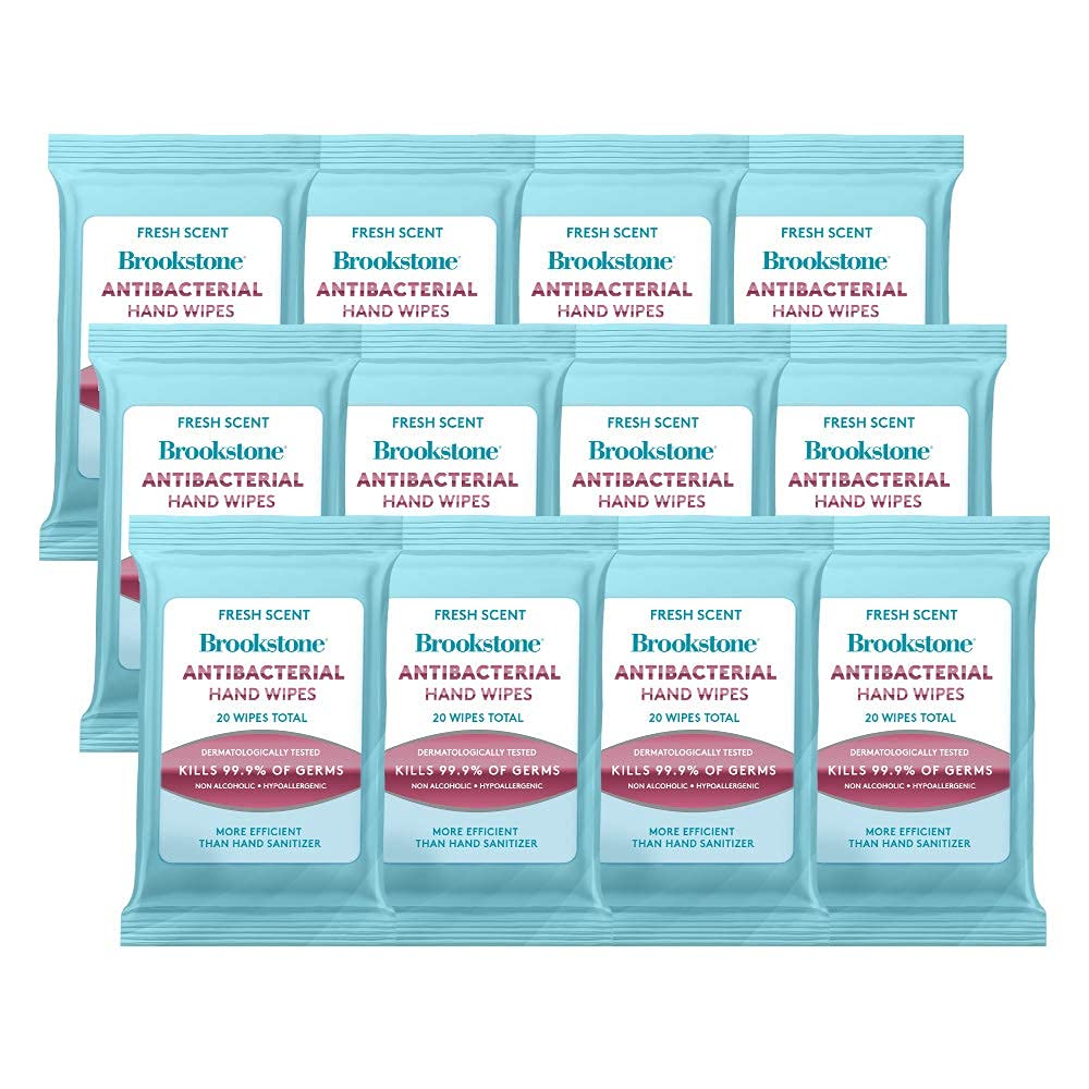 Brookstone 12 Packs 20 Count Sanitizing Hand Wipes for a