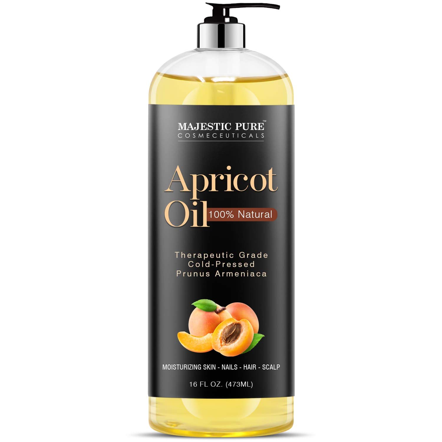 MAJESTIC PURE Apricot Oil, 100% Pure and Natural, Cold-Pressed, Apricot  Kernel Oil, Moisturizing, for Skin Care, Massage, Hair Care, and to Dilute