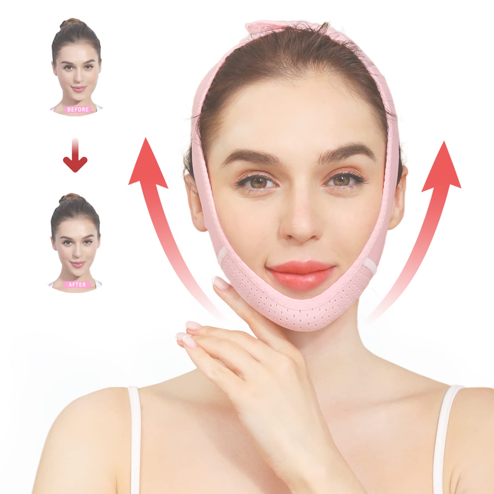 Facial Slimming Strap, Pain-Free Face Lifting Belt, Double Chin Reducer, V  Line Lifting Chin Strap for Women Men Eliminates Sagging Skin Lifting