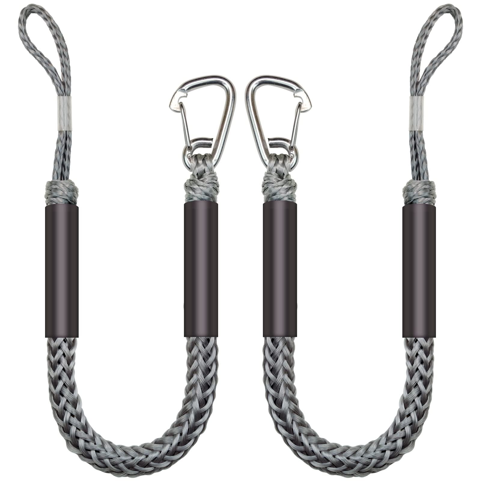 ONOSHIP 316 Stainless Clip 3FT Boat Bungee Dock Lines 2PCS Boat