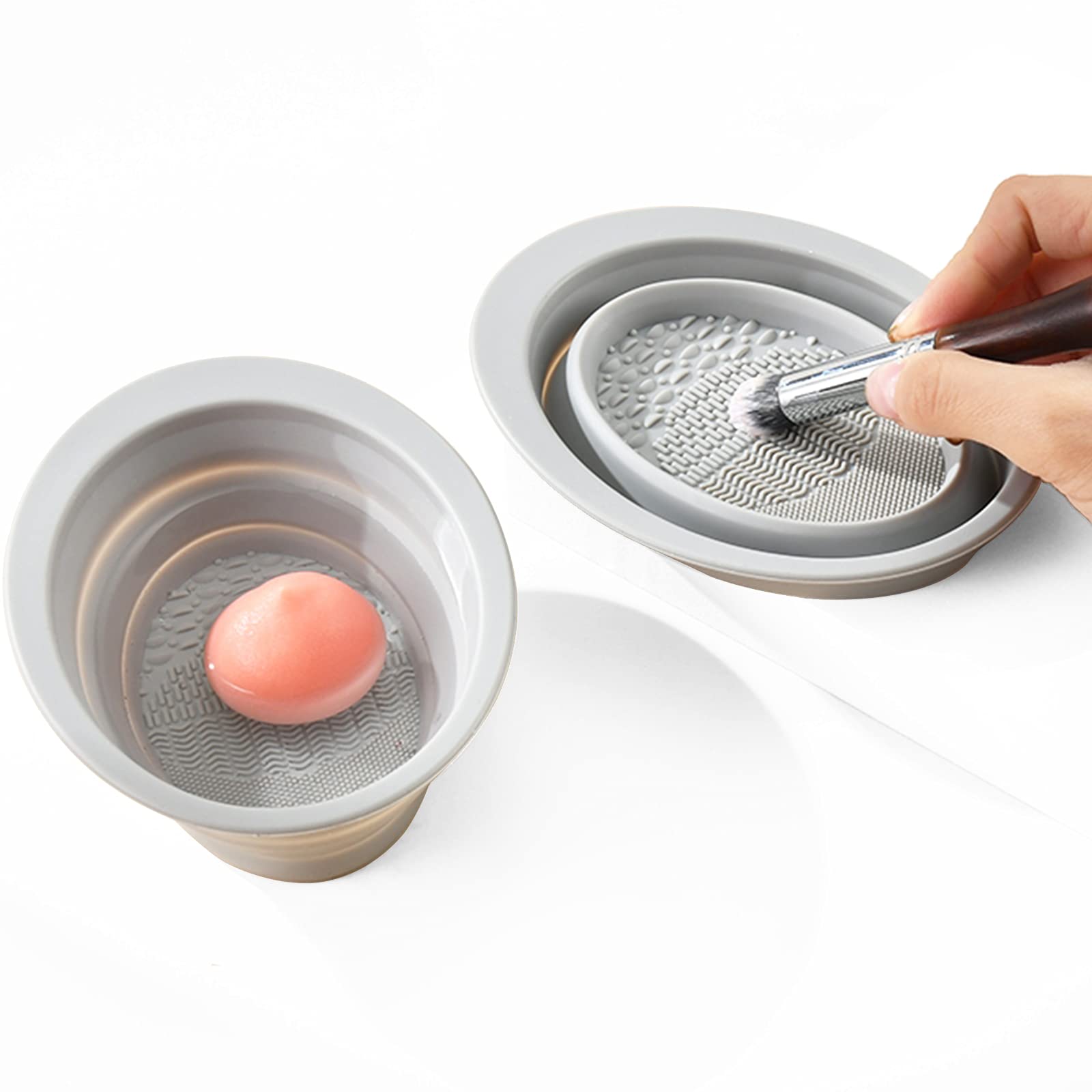 Silicone Makeup Brush Egg Cleaner Cosmetic Cleaning Scrubber Egg