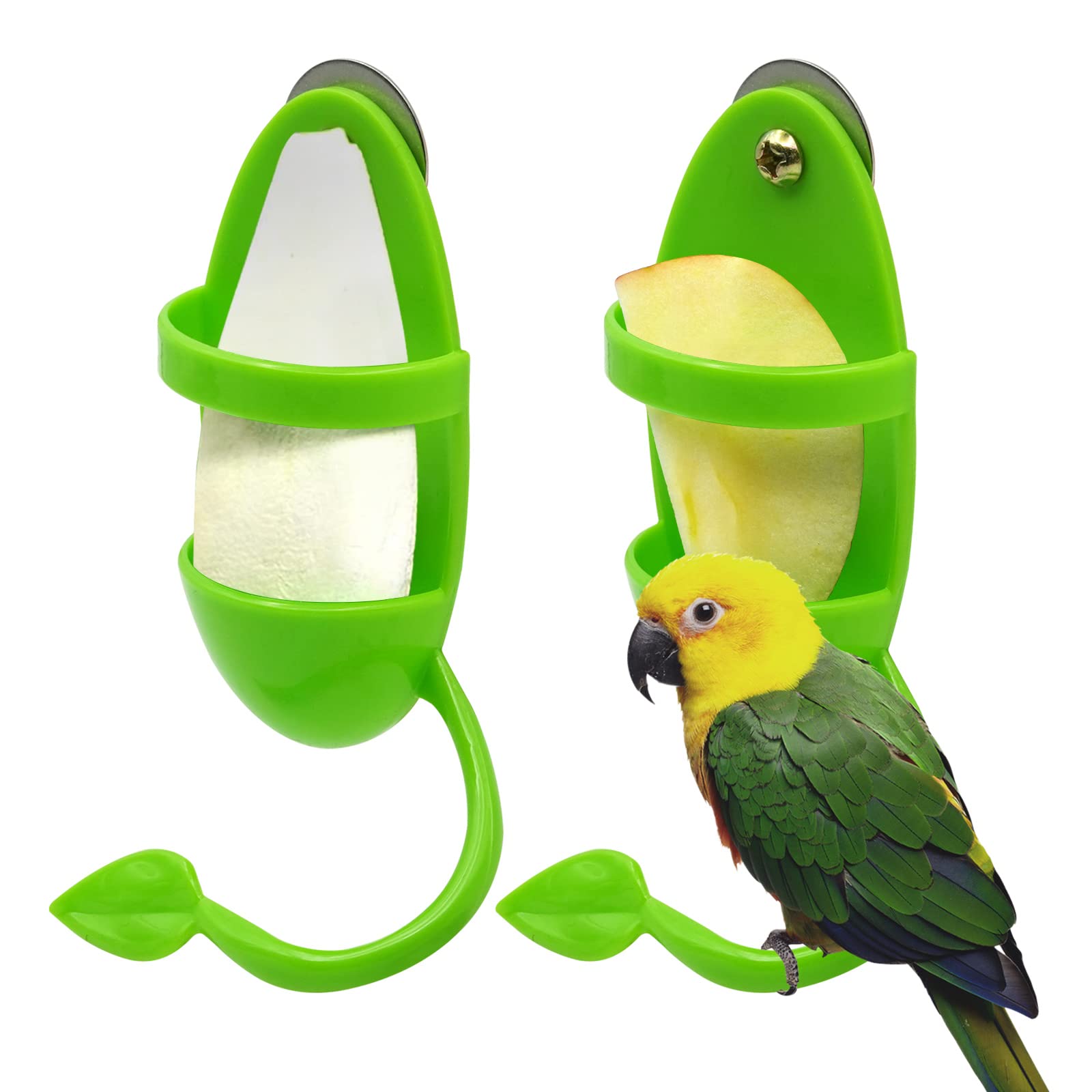 PAULOZYN 2PCS Bird Cuttlebone Stand Holder Feeding Cup Rack