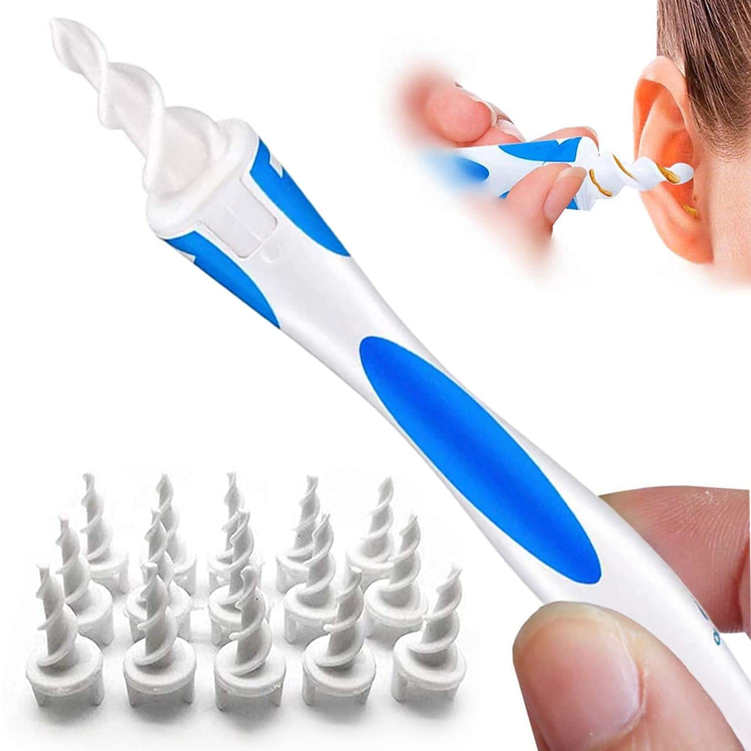 MRXMXV Earwax RemoverSpiral Ear Wax Removal Tool, Reusable Earwax Removal Kit Safe Ear Cleaner