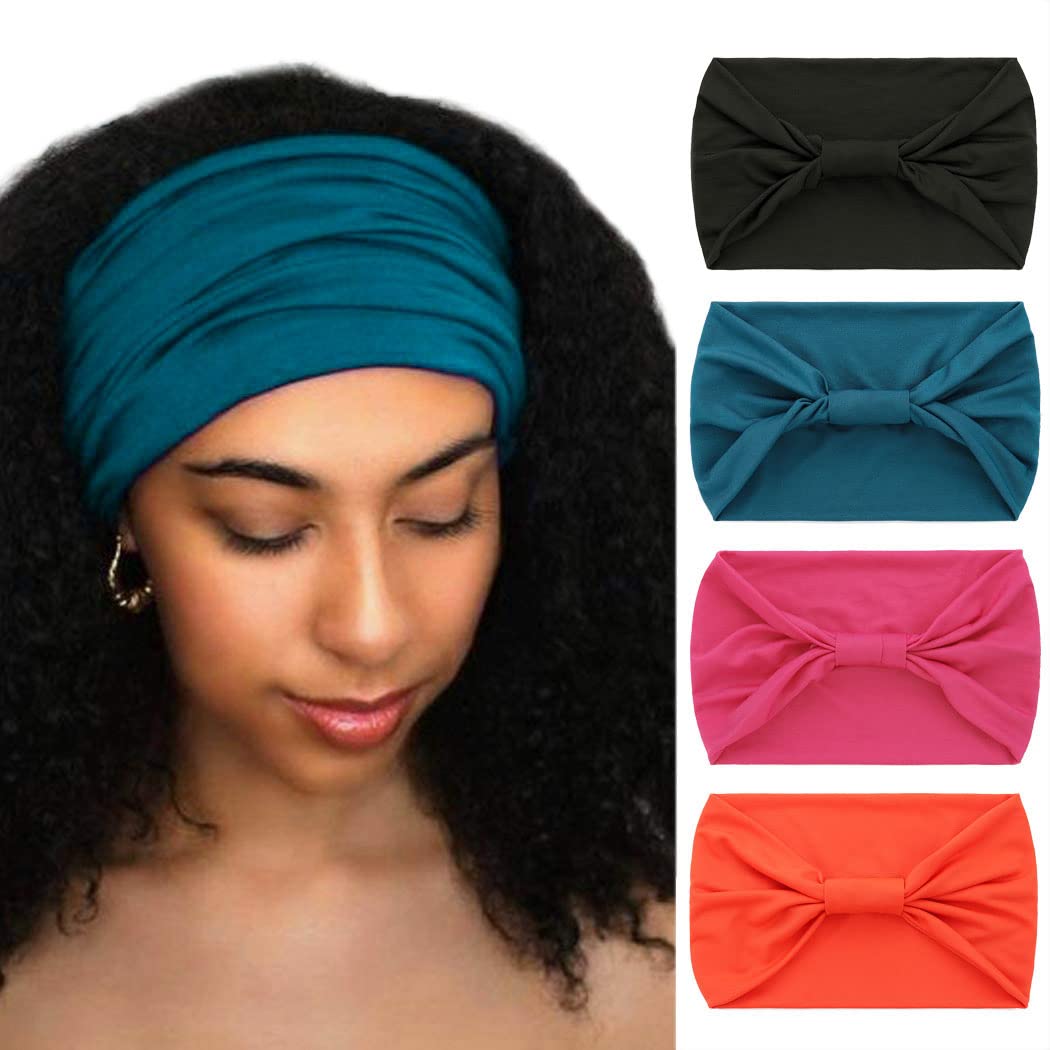 wofedyo Scarfs for Women Wide Elastic Headband Hair Headband Ladies Yoga  Hijab Exercise Wicking Headband Elastic Non-Slip Headband Knotted Running  Sports Headband Head Scarf for Women 