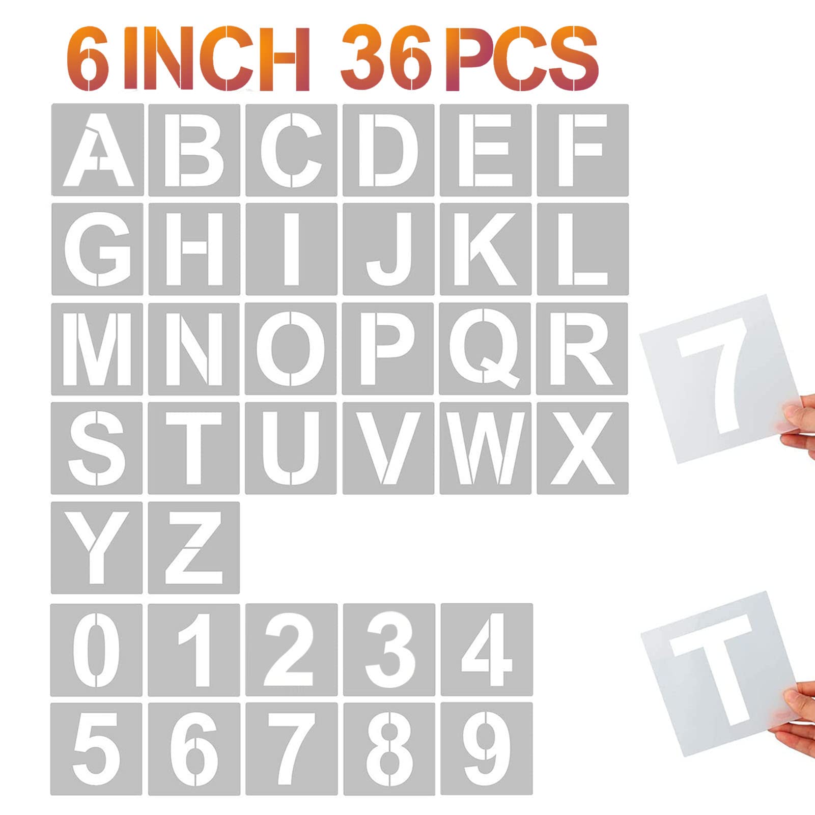 Stencil Set - 2 Pieces Letters Alphabet Small & Large Letters KIDS  CHRISTMAS