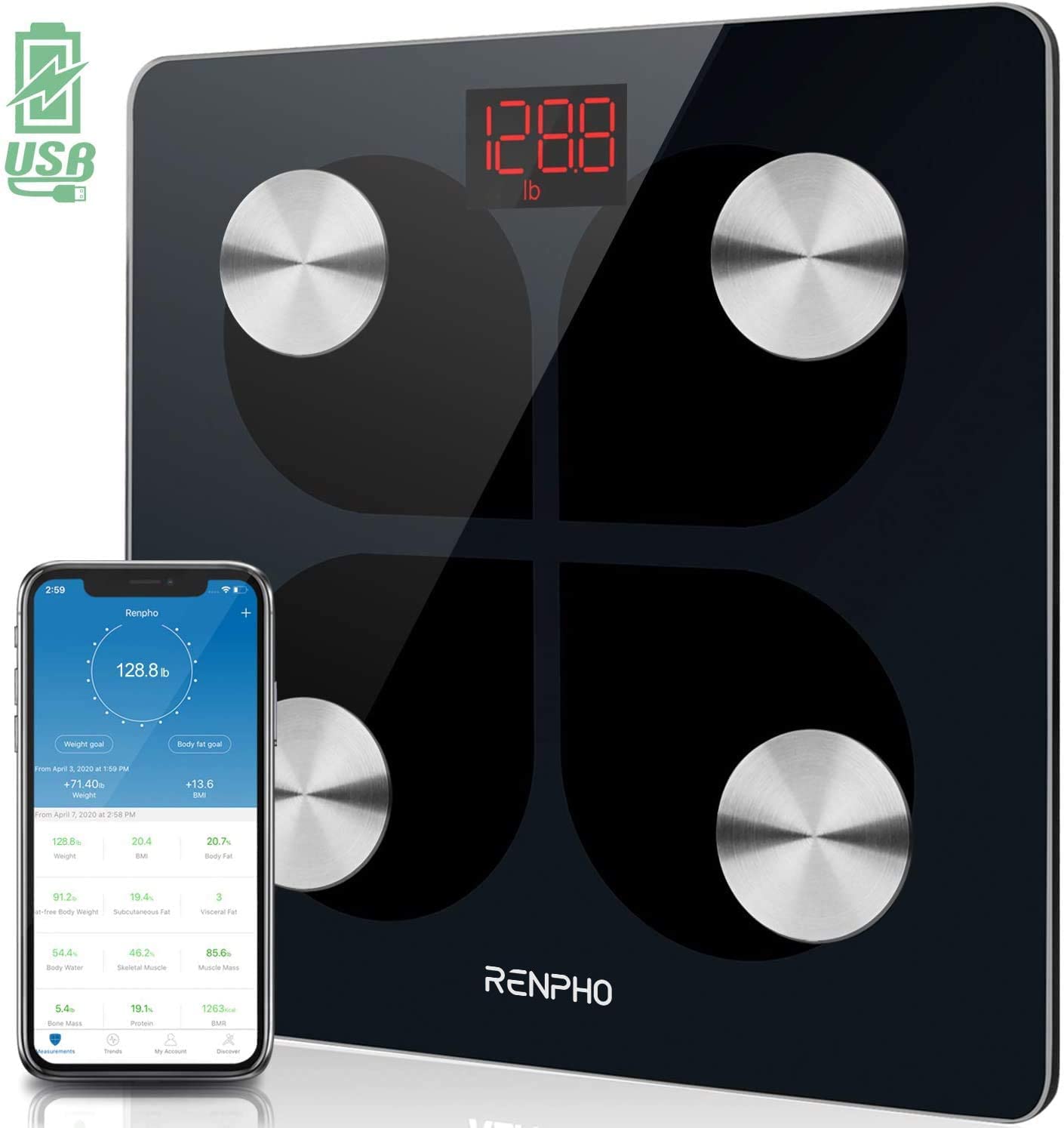 RENPHO Digital Food Scale with App, Bluetooth Smart Kitchen Scale
