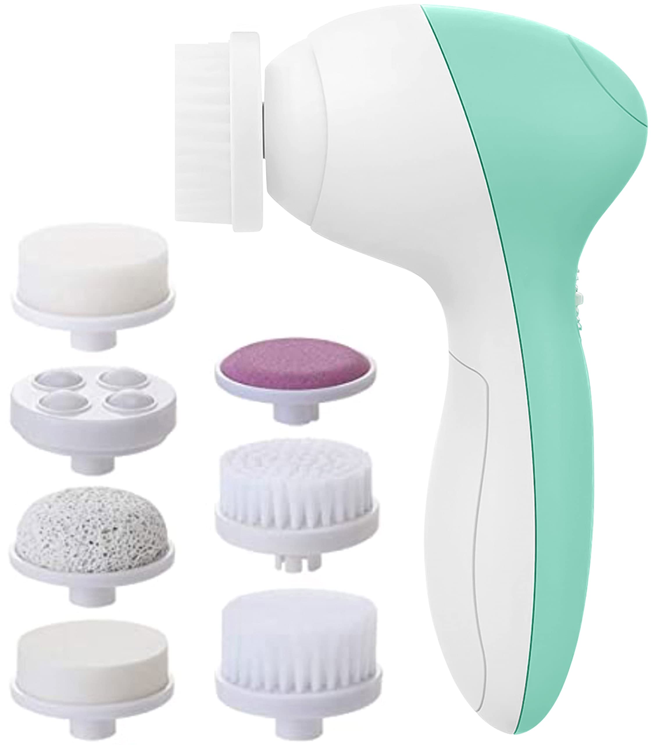 Facial Cleansing Brush  Face Scrubber Exfoliator Wash Cleansing  Exfoliating Powered Electric Brushes Spin Cleanser Cleaning Scrub Oily  Mixed Normal Dry Skin Including 7 Heads (Opal)