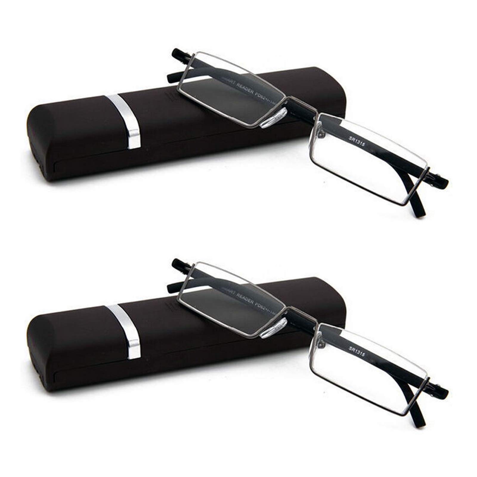  HIGHLIKE 2-Pack Hard Cases Folding Reading Glasses