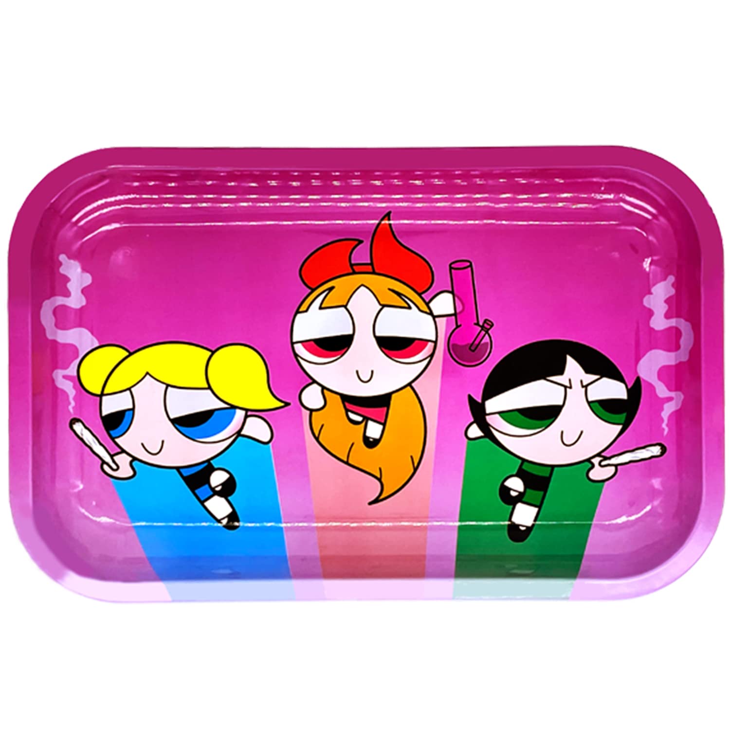 Pink Rolling Tray Girly - Cute Rolling Trays Premium Metal Large Tray with  Design - Unique Gifts for