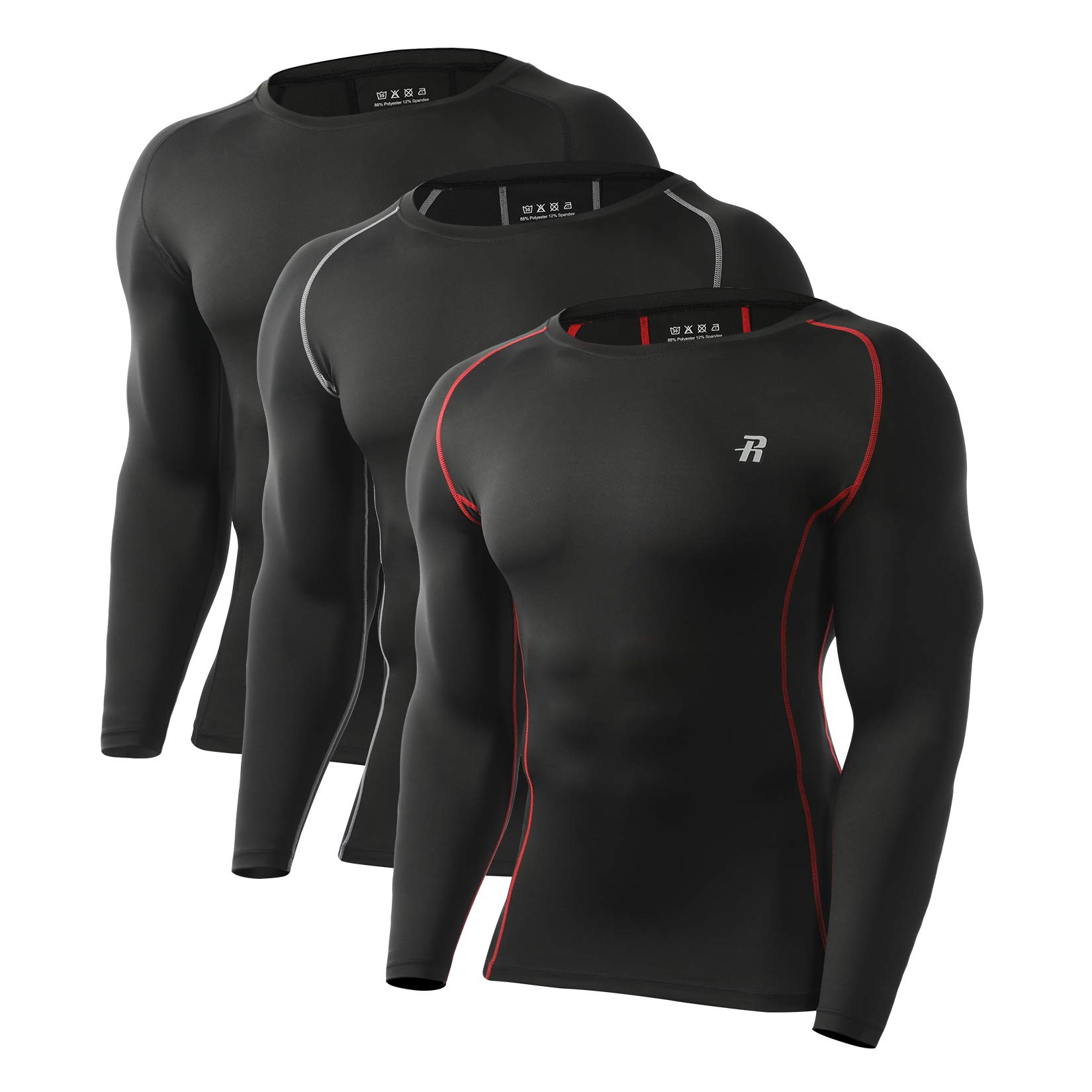 Runhit Compression Shirts for Men Long Sleeve Cool Dry Athletic
