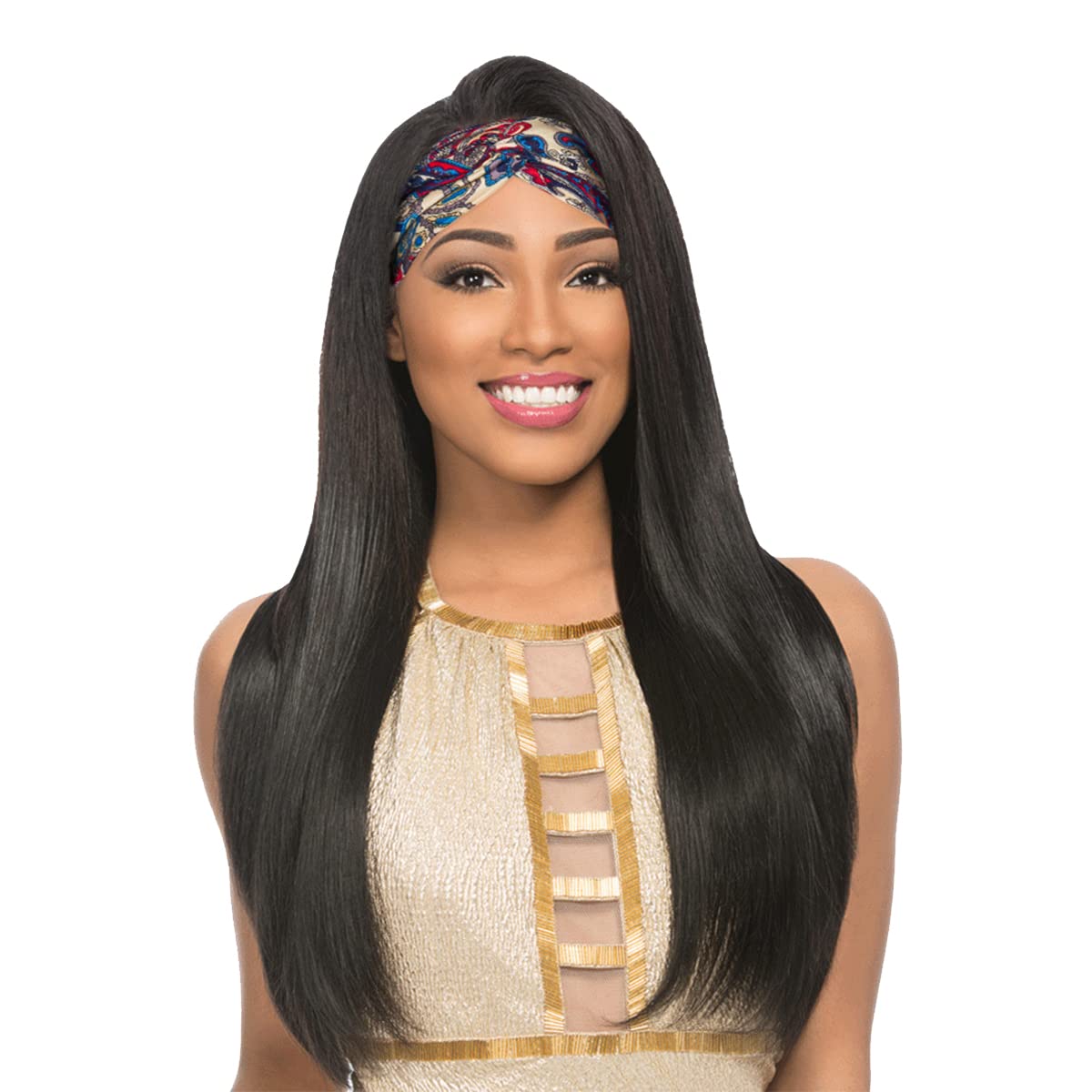 Aminow Yaki Straight Headband Wig Glueless Synthetic Wigs for