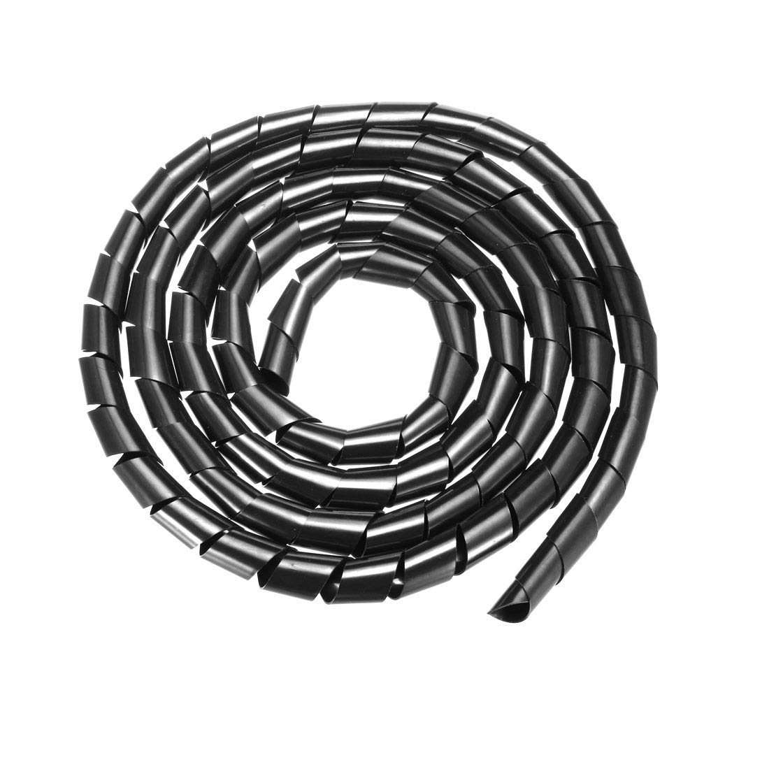 Uxcell 18mm Flexible Spiral Cable Wrap Wire Cord Wraps Computer Manage Cord 3meter Length Black