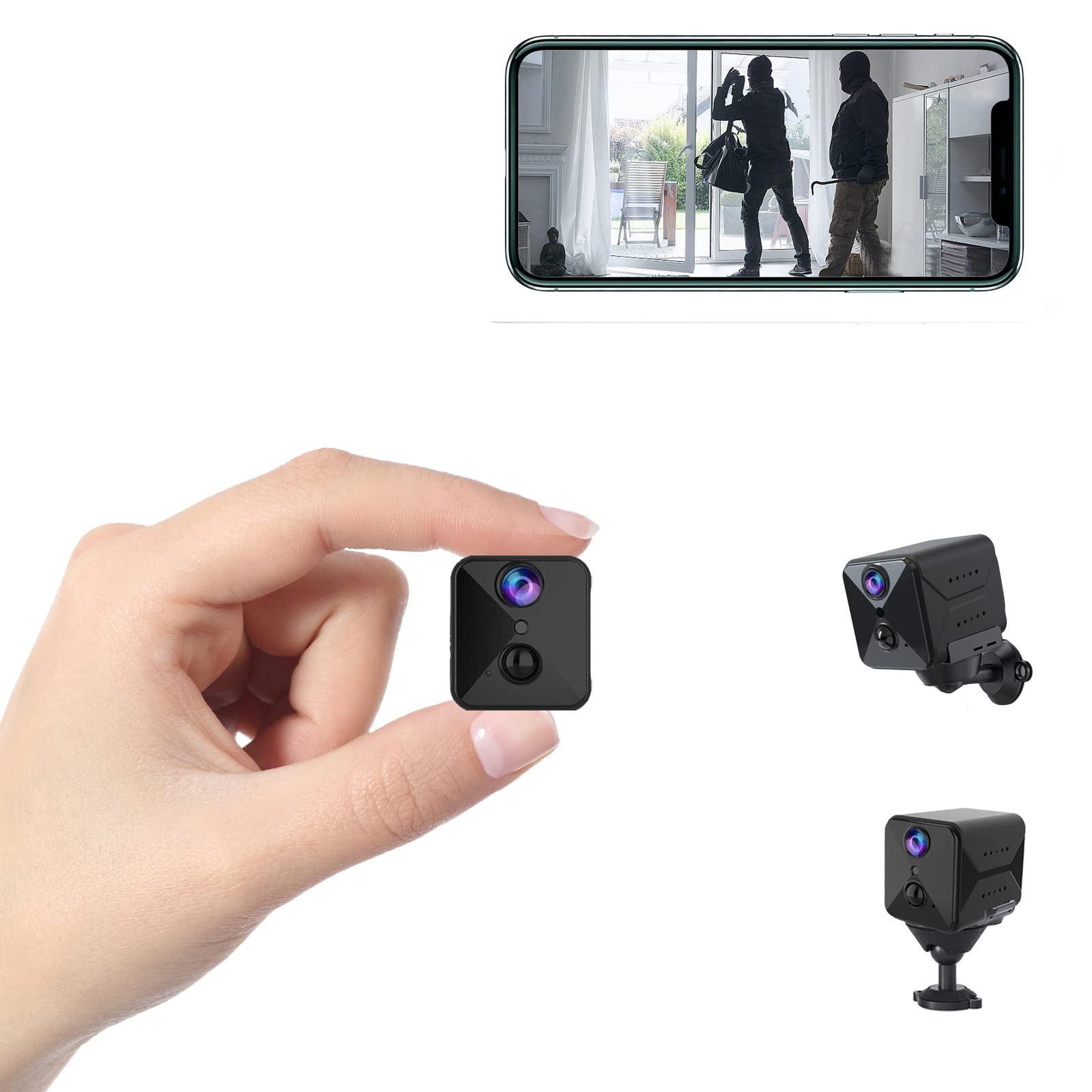  OUCAM Mini WiFi Spy Camera 1080P Video Recording Live Feed,  Wireless Hidden Spy Cam Nanny Camera/Auto Night Vision/No Light Night  Vision/Motion Activated Alarm(2023 New Upgraded Phone APP) 11 : Electronics