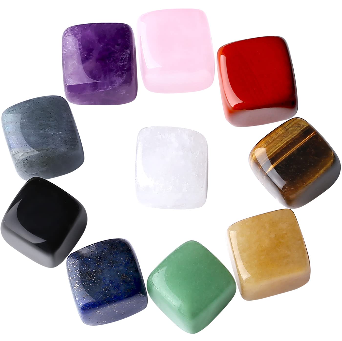 Chakra Stones Healing Crystals Set of 8, Tumbled and Polished, for 7  Chakras Balancing, Crystal Therapy, Meditation, Reiki, or as Thumb Stones,  Palm
