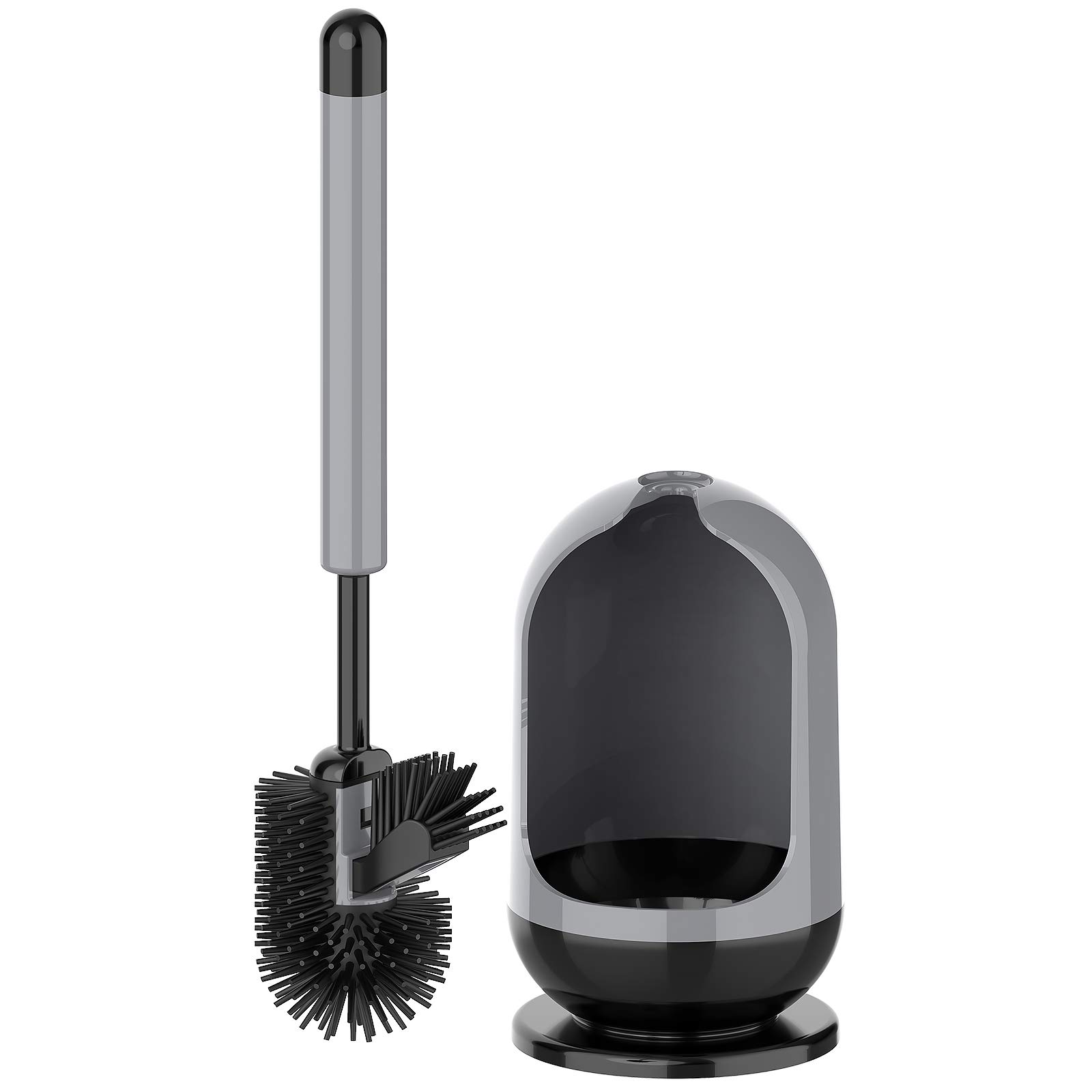 Toilet Bowl Brush and Holder for Bathroom - Under-Rim Brush Head