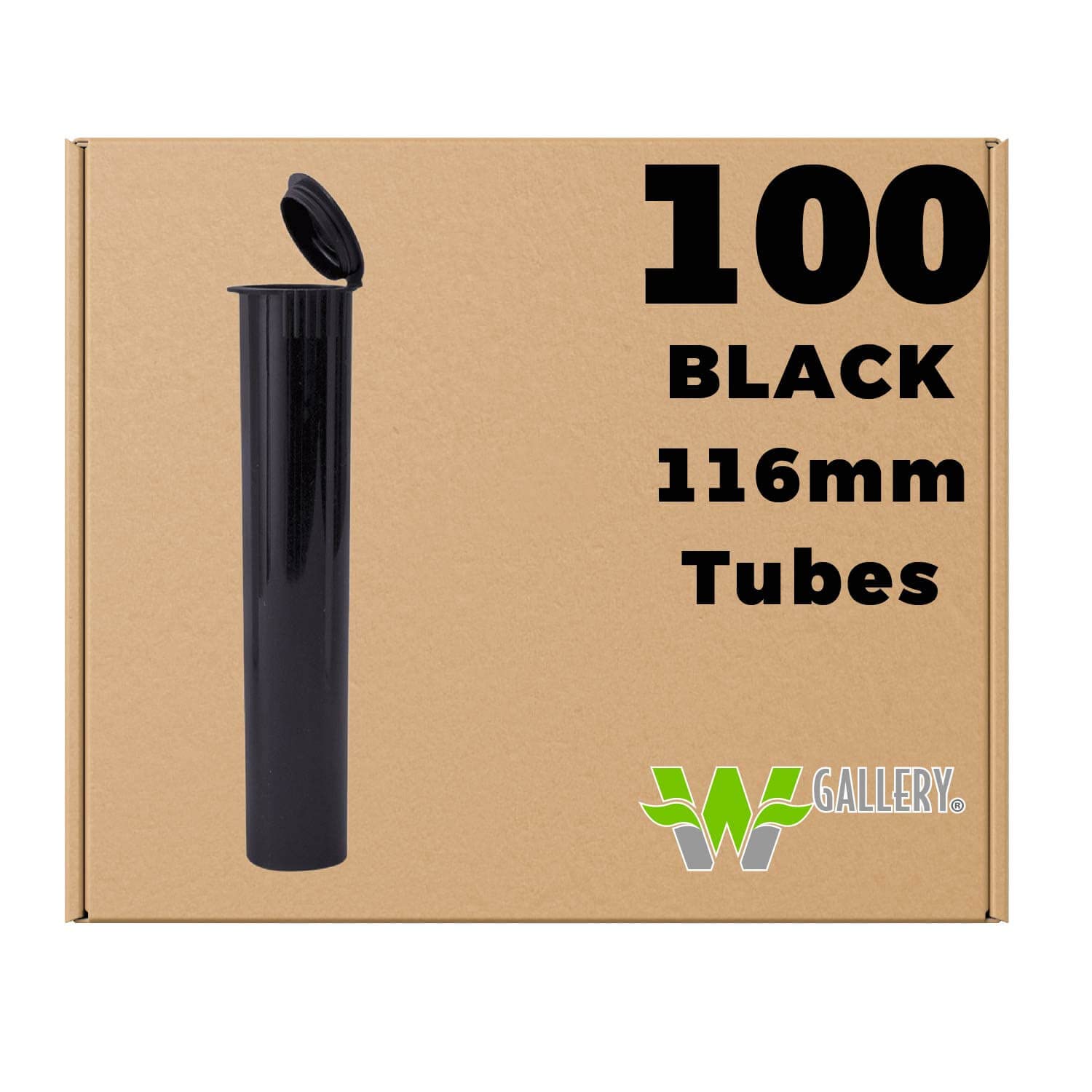 W Gallery 50 Black 116mm Tubes Pop Top Joint is Open Smell-Proof