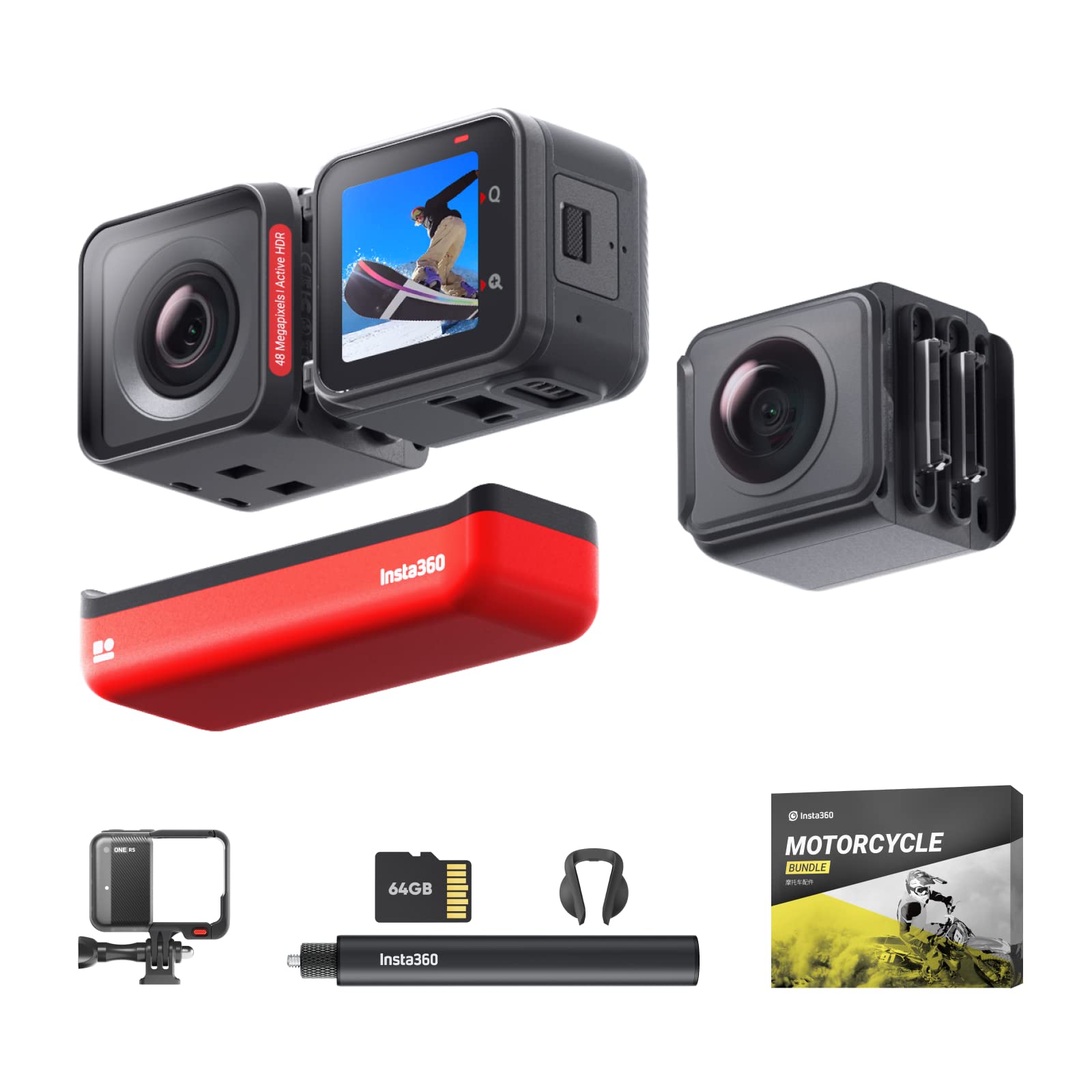 Insta360 - ONE RS Twin Edition Interchangeable Lens Action Camera