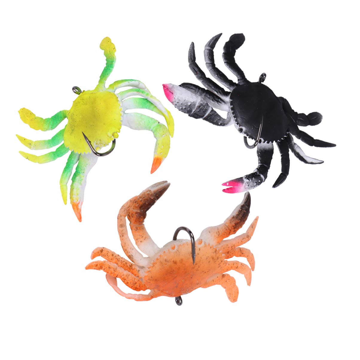 3 Pack Soft Fish Fishing Crab Lures Bait with Hooks Simulation  SaltwaterLure Fishing Tackle Accessory Tool