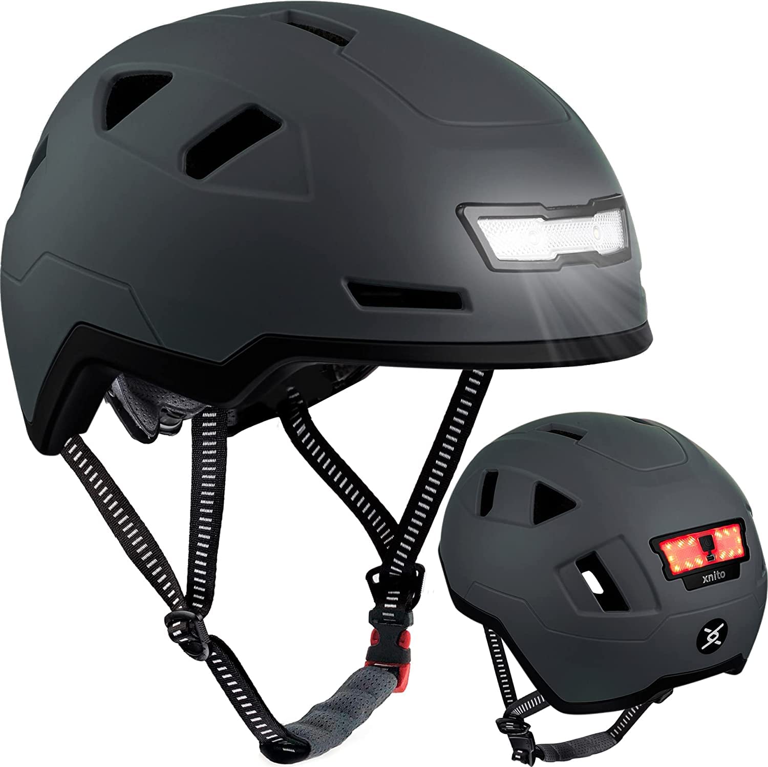 XNITO Bike Helmet with LED Lights - Urban Bicycle Helmet for