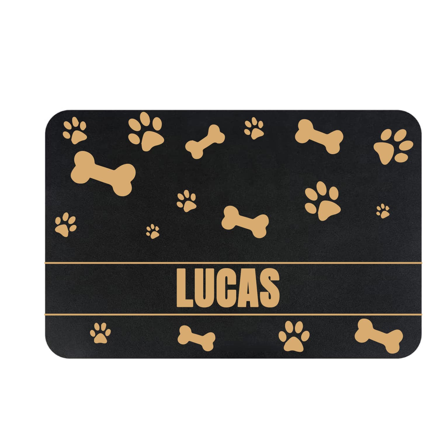 Forestpaw Customized Cat & Dog Bowl Mats for Food and Water,Personalized  Pet Mats with Waterproof and Easy to Clean,Floor mat for Dog Bowls,Silver
