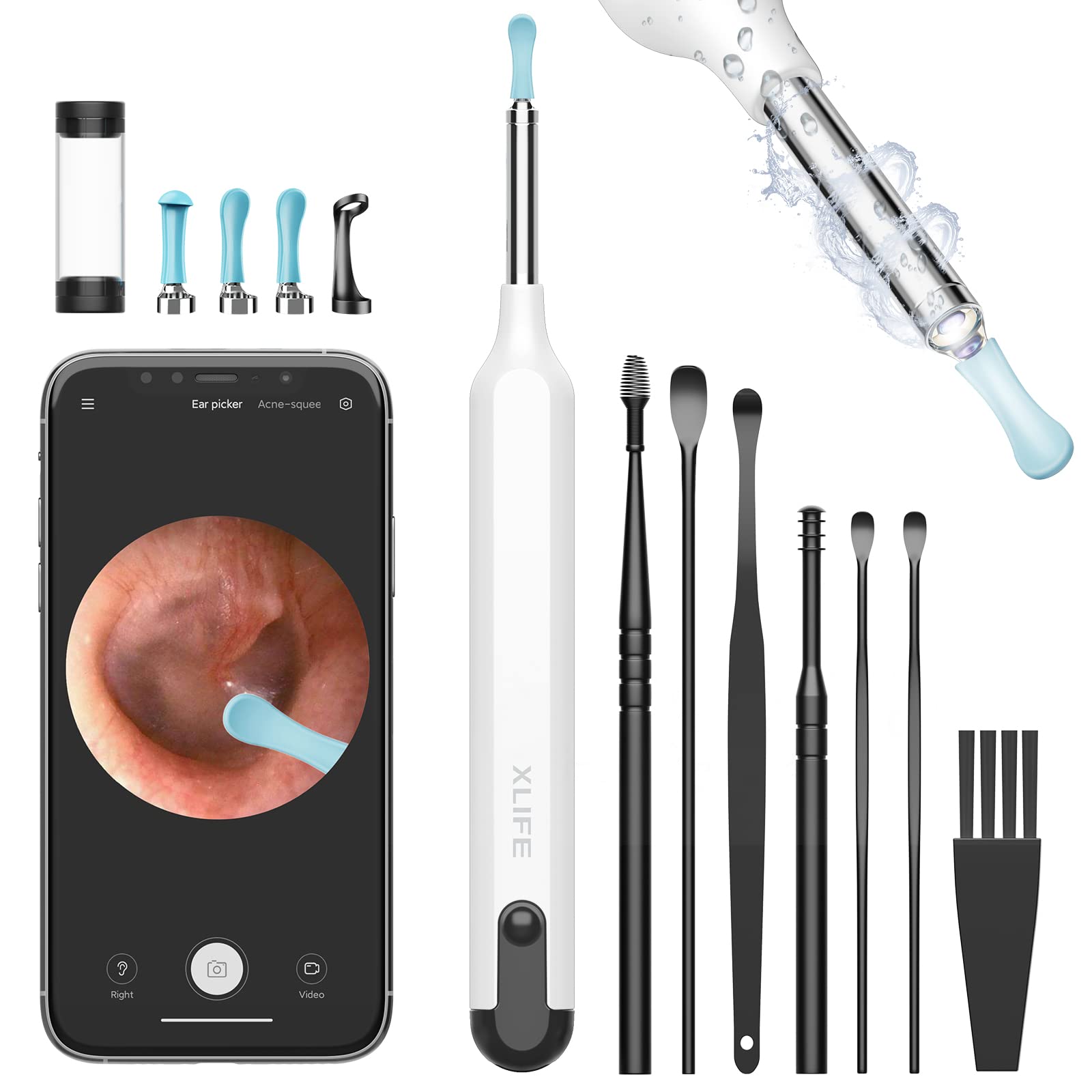 Yumika Ear Wax Removal Tool Camera - R1 Upgraded Anti-Fall Off Eartips Ear  Cleaner with Camera, Wireless Otoscope with 1080P HD Waterproof Ear Camera