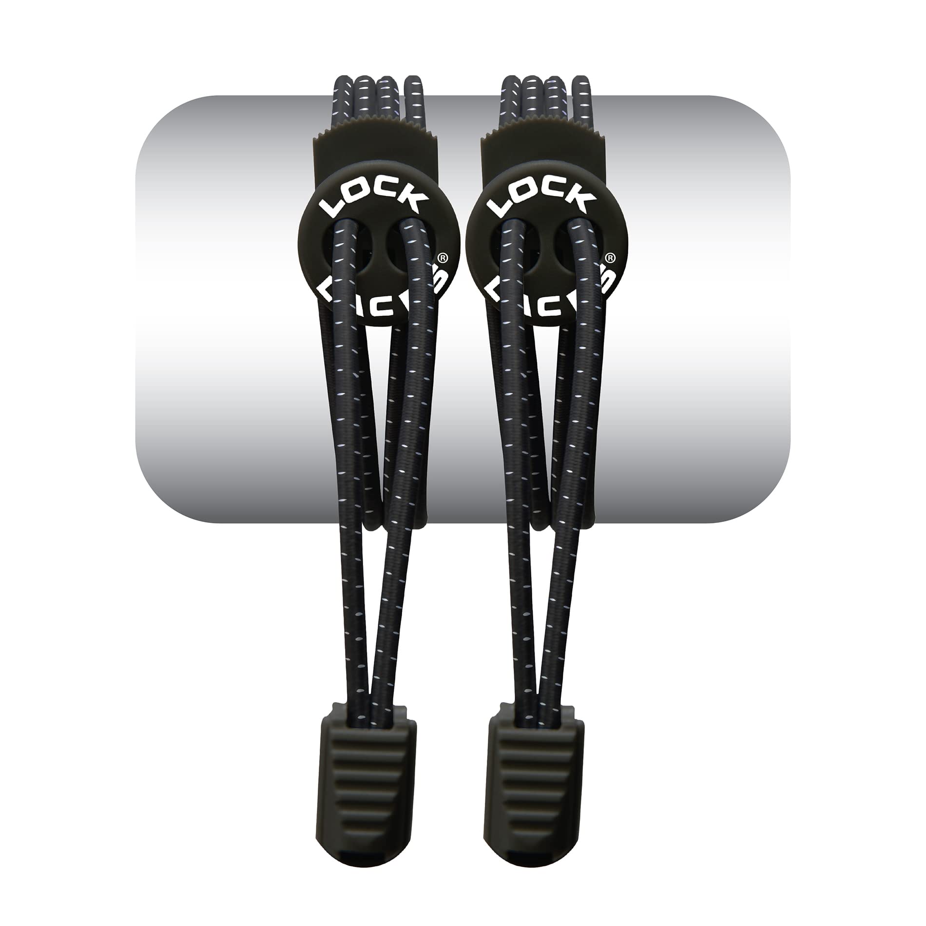 LOCK LACES - Elastic No Tie Shoelaces, One Size Fits All 48-Inch Black