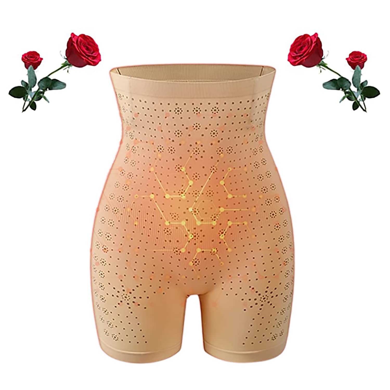 WWricotta Far Infrared Negative Oxygen Bodysuit Valentine Gift Honeycomb  Body Shaping Briefs Breathable Body Shaper Female Underwear Pack Cotton