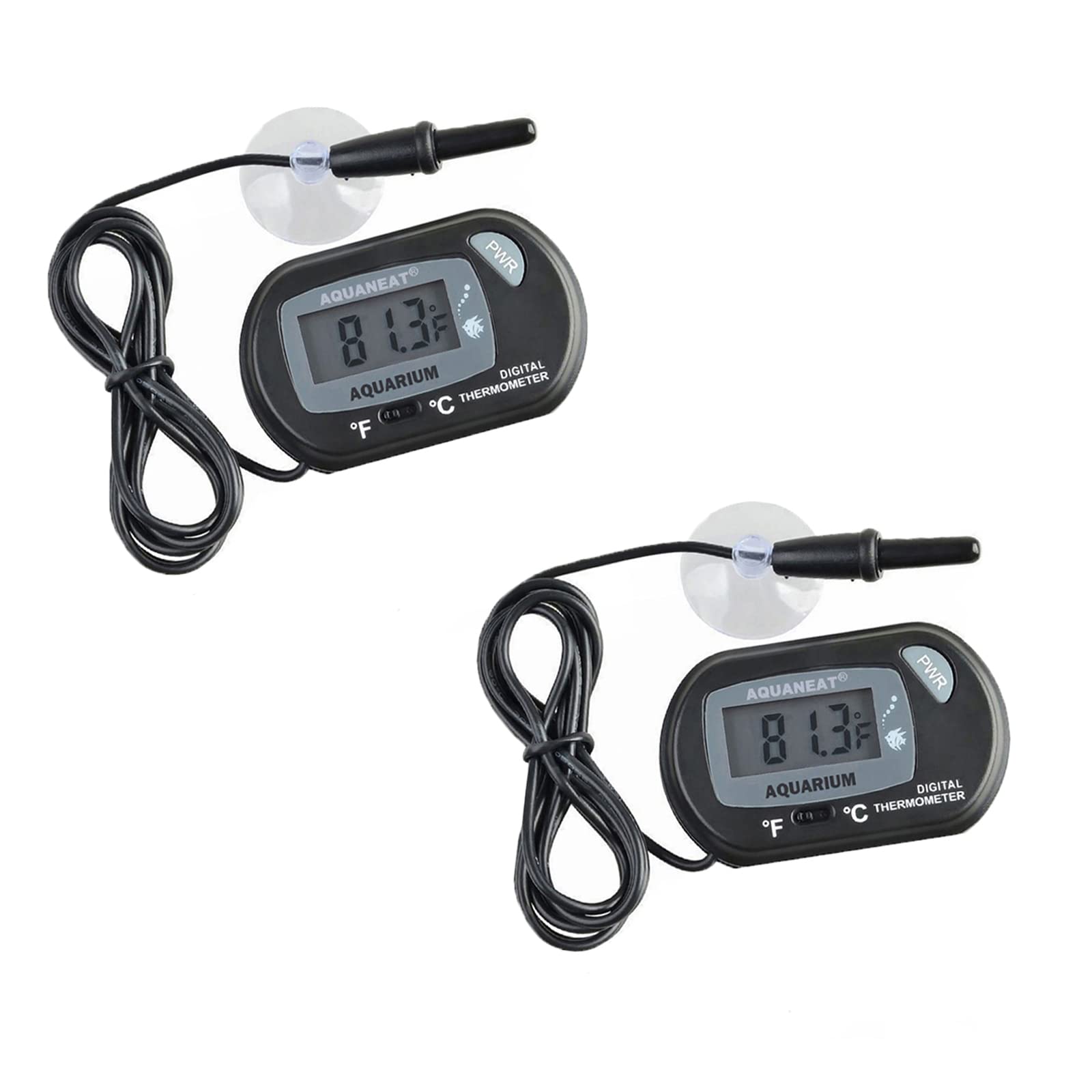 2 Pack Aquarium Thermometer, Fish Tank Thermometer, Digital Thermometer  with Large LCD Display, Reptile Thermometer Water Temperature for Fish Tank