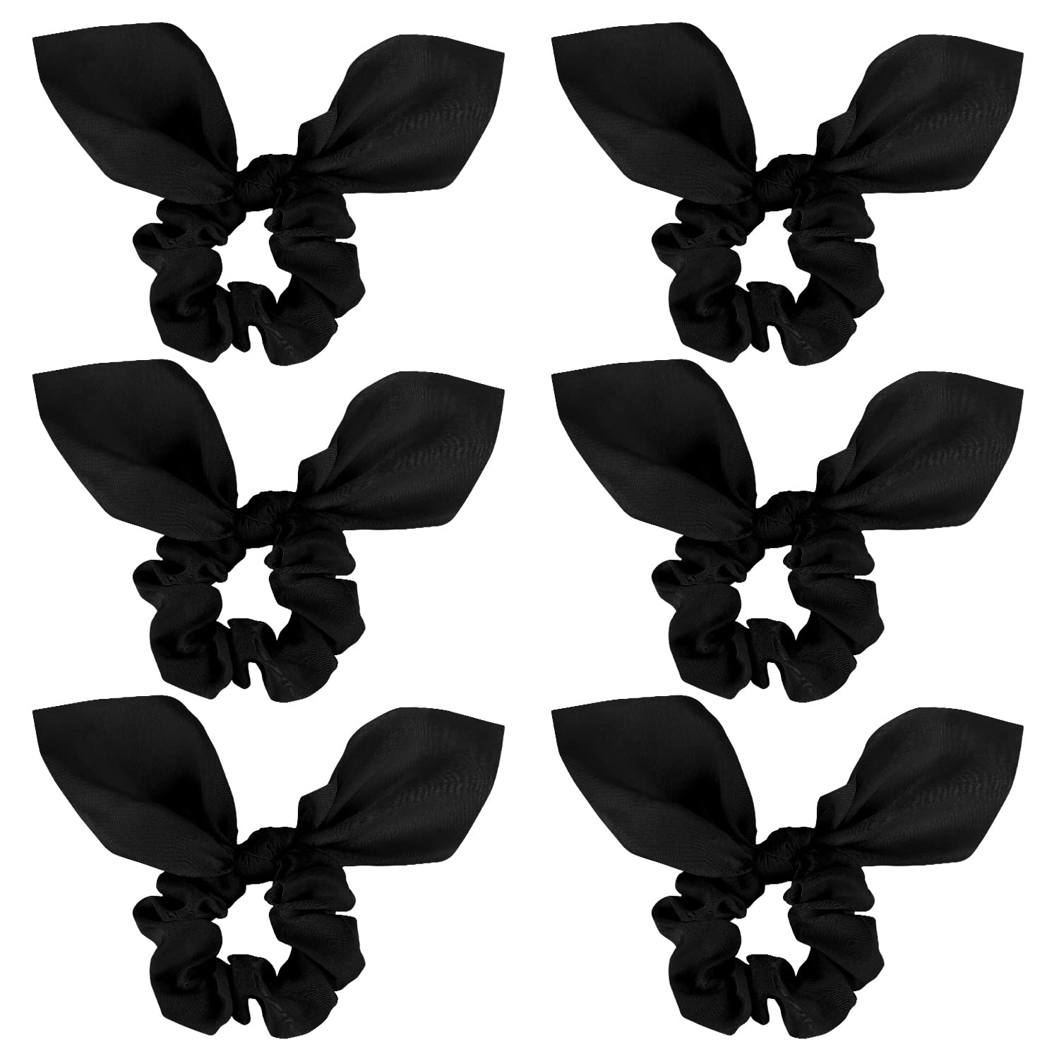 Jaciya Black Hair Ties Silk Bow Scrunchies for Hair Bunny Ears and Tail  Scrunchies Hair Accessories for Women bows-9