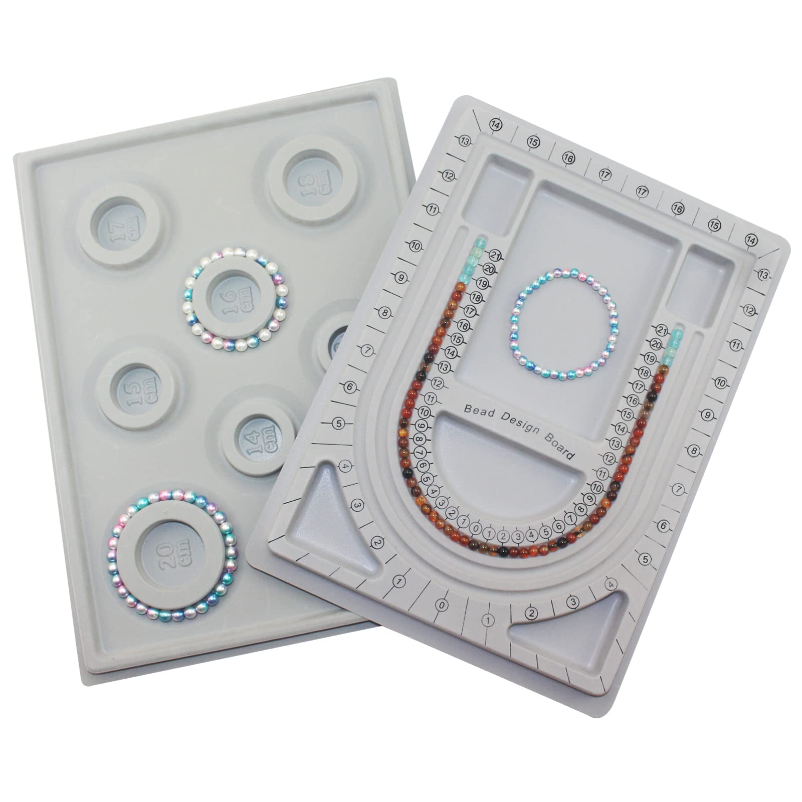PP OPOUNT 3 PCS Hard Back Bead Mats, Bead Tray with Grids and Scales, Bead  Mat for Jewelry Making, Bead Design Boards for DIY Necklaces and Bracelets