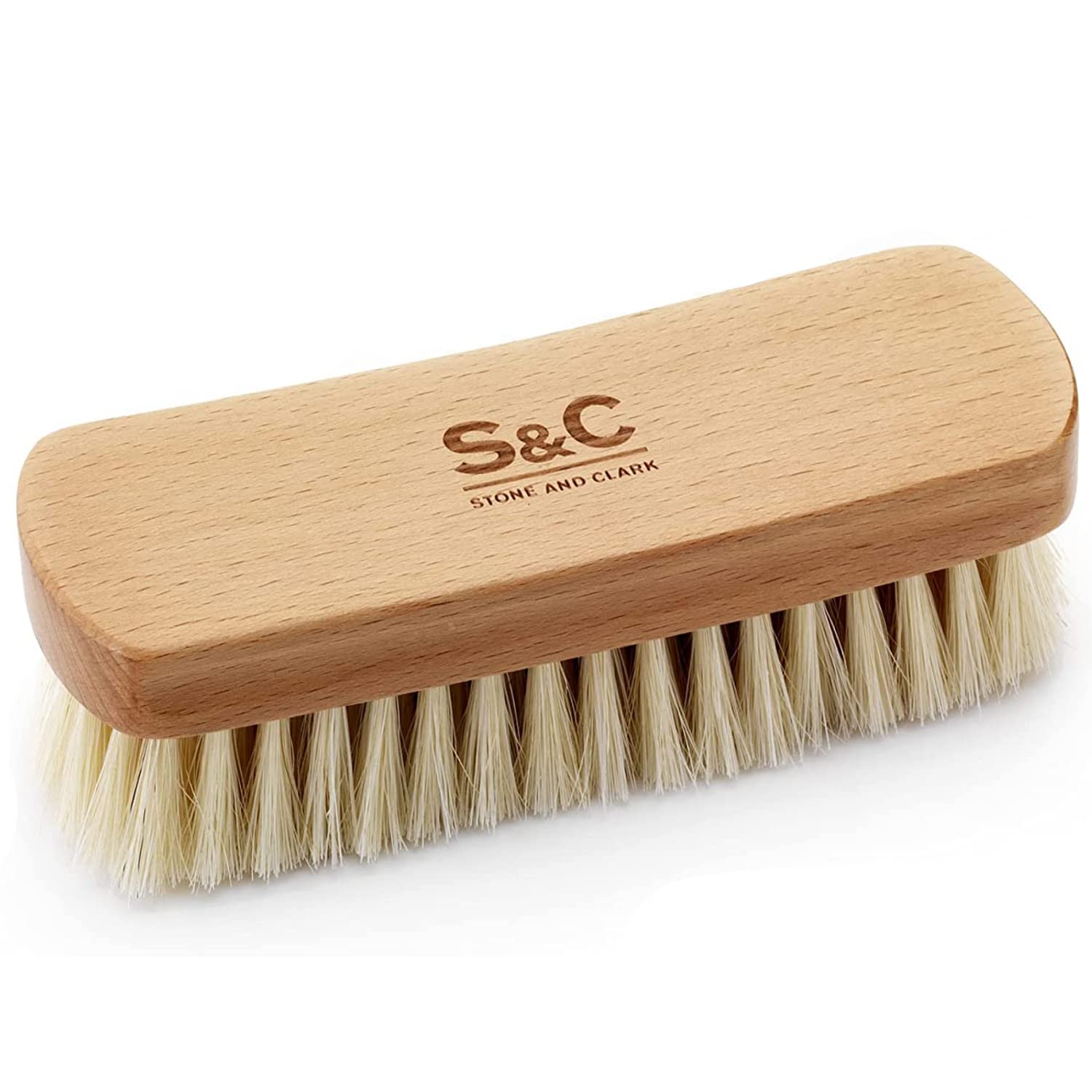 Stone and Clark Premium White Horsehair Leather Shoe Brush