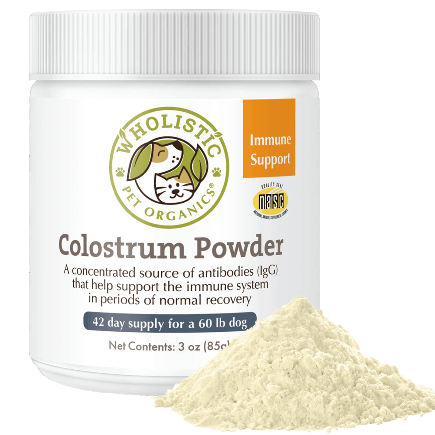 Wholistic Pet Organics Bovine Colostrum Powder for Dogs Cat