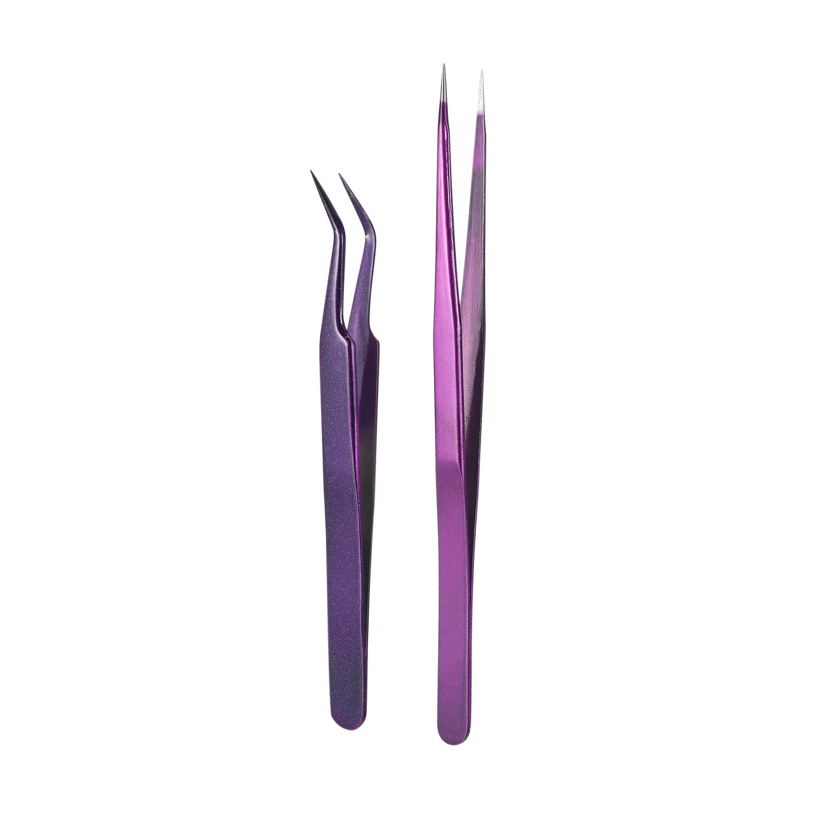 2pcs Stainless Steel Precision Tweezers, Color Scrapbook Tweezers, Straight  and Curved Tweezers, Purple - AliExpress