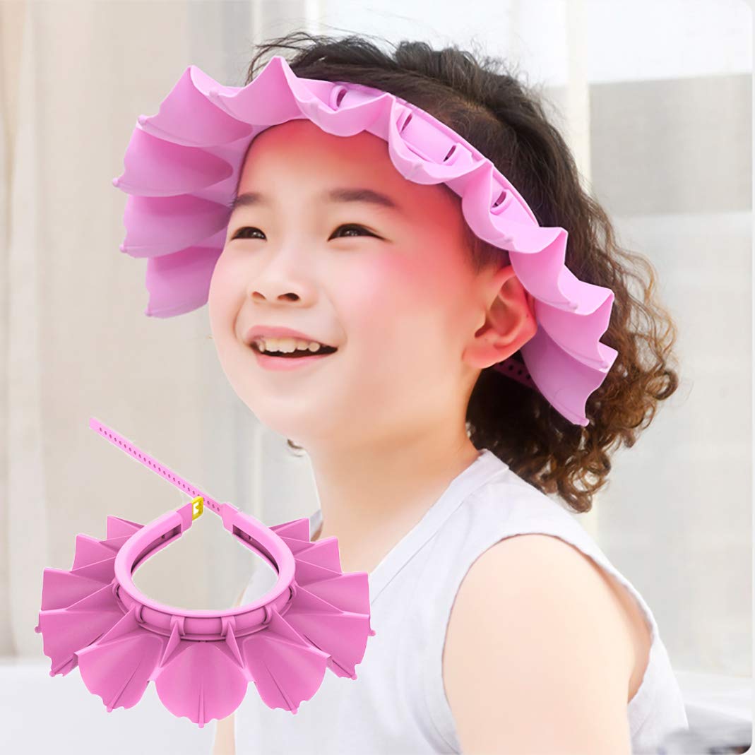 Baby Shower Cap Silicone Bathing Hat Adjustable Shower Cap Kids