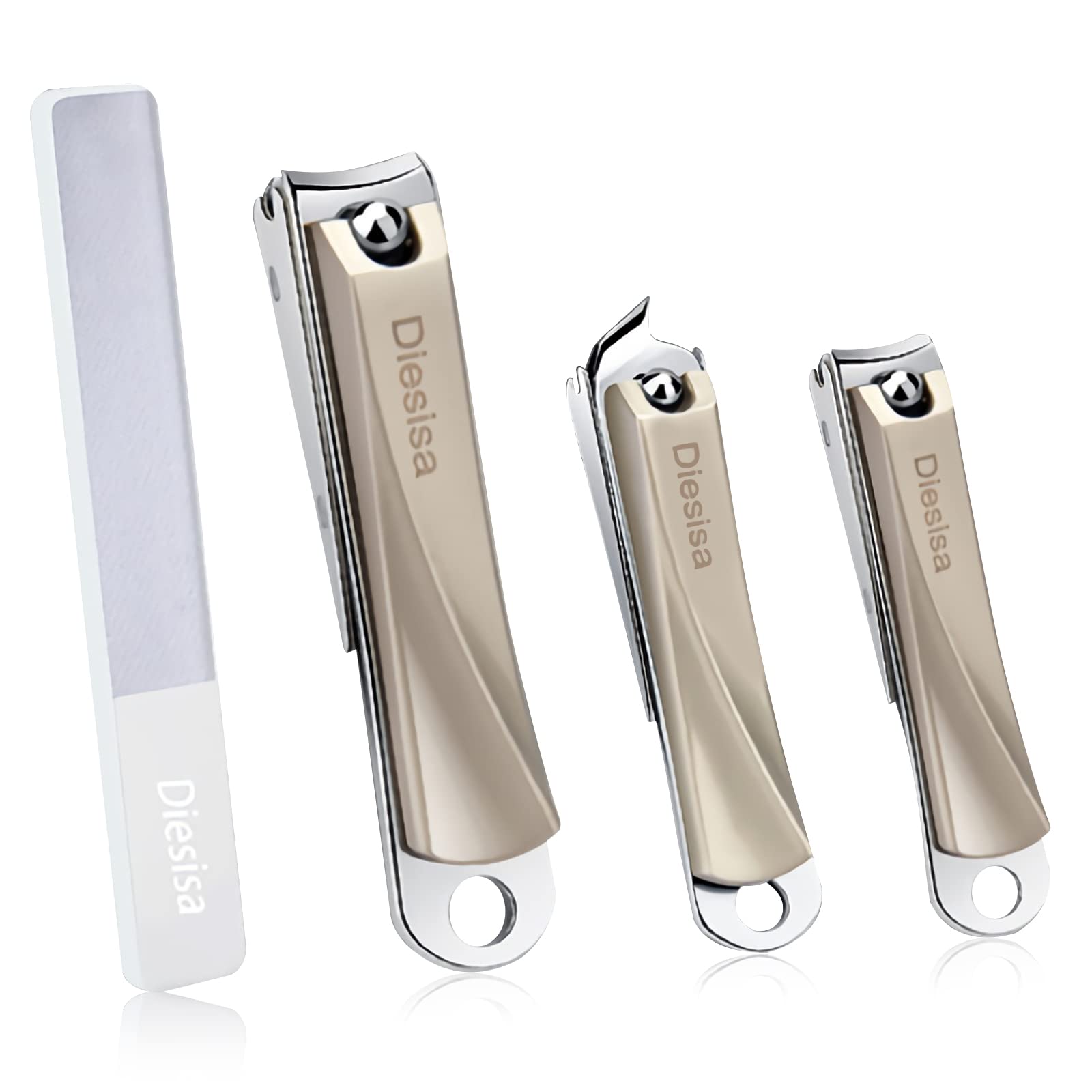 Toe Nail Clippers Adult, Nail Clippers with Catcher, 2 PCS Steel